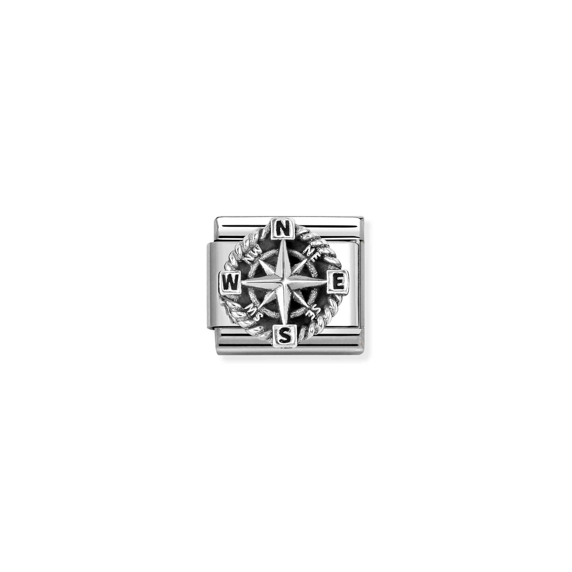 Nomination Composable Classic Charm Kompass - Edelstahl, Sterling Silber oxidiert – Ansicht 2