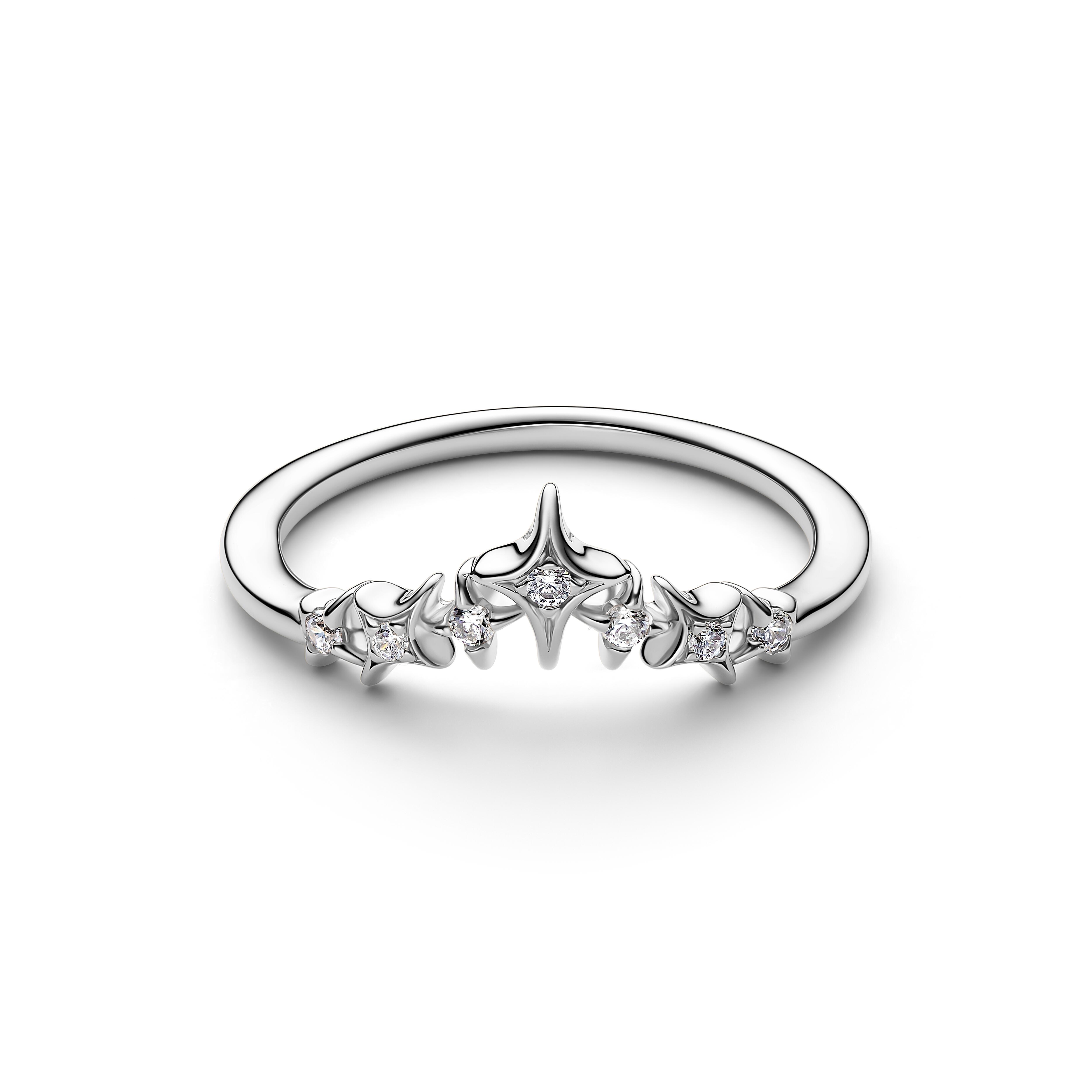 Pandora Moments - Ring Tiara Sterne - platiniert – Ansicht 2