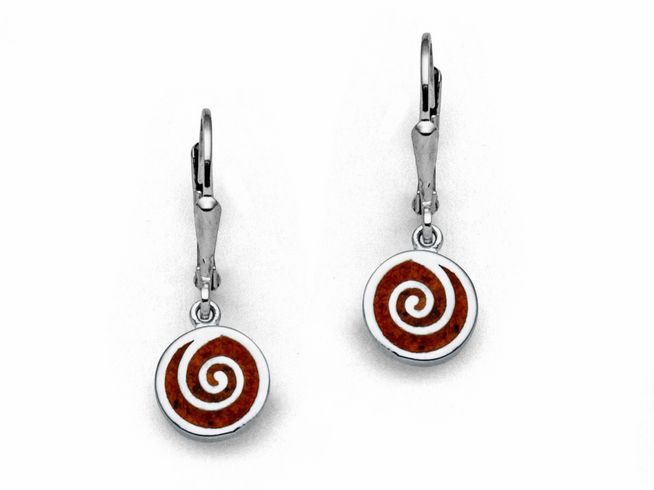DUR Schmuck O5225 Sterling Silber Ohrringe Ohrhänger mit Bernstein und spiralförmigem Design, elegante und zeitlose Schmuckstücke für jeden Anlass.