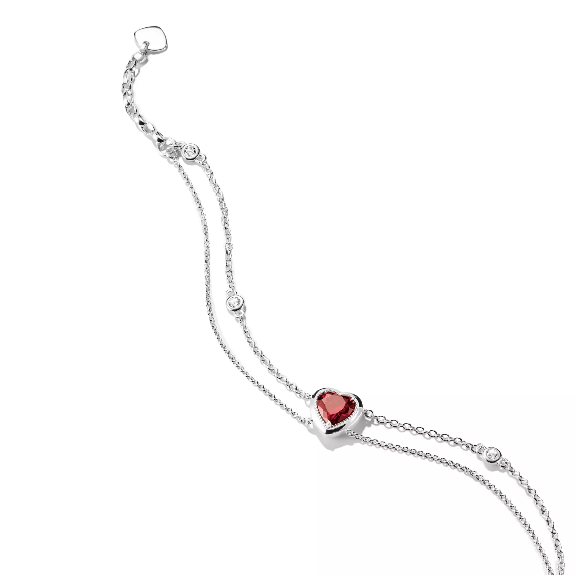 Thomas Sabo ELYNDRA Armband 16 - 19 cm - Sterling Silber & Zirkonia - Rot – Ansicht 3
