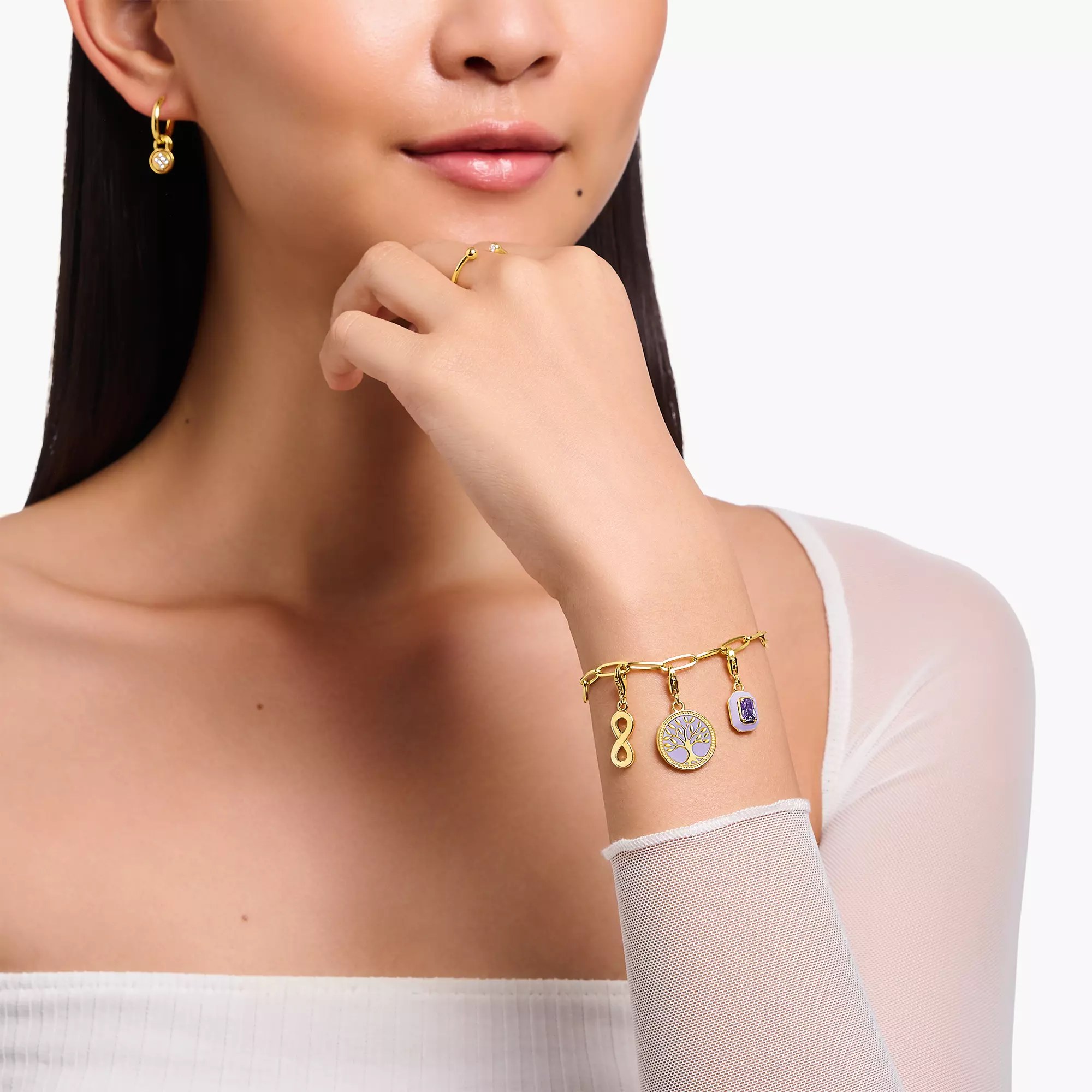Thomas Sabo Charm-Anhänger - Infinity Unendlichkeit - Silber Gelbgold verg. – Ansicht 2