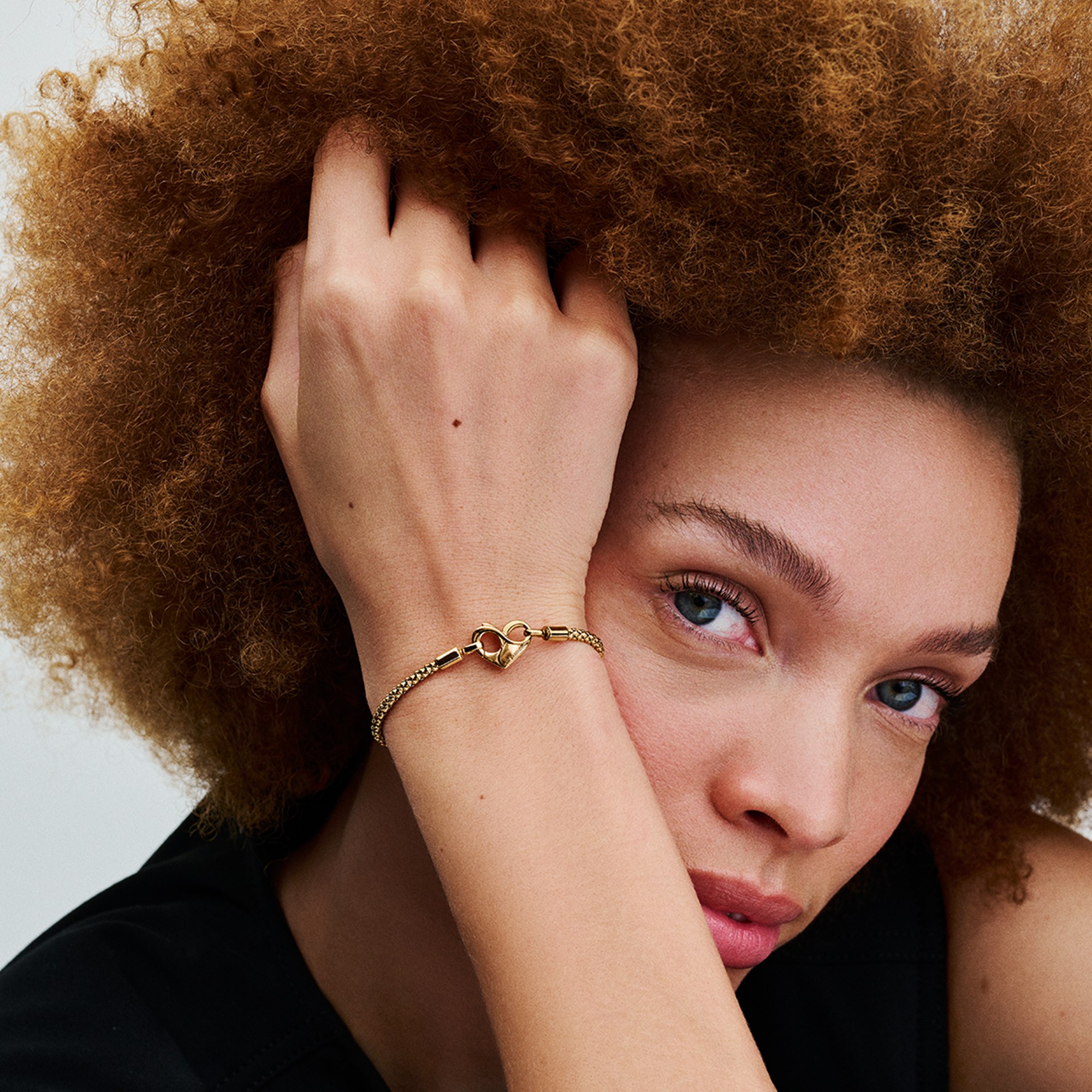 Pandora Nieten-Armband - Herzverschluss - Gelbgold Vergoldung – Ansicht 4