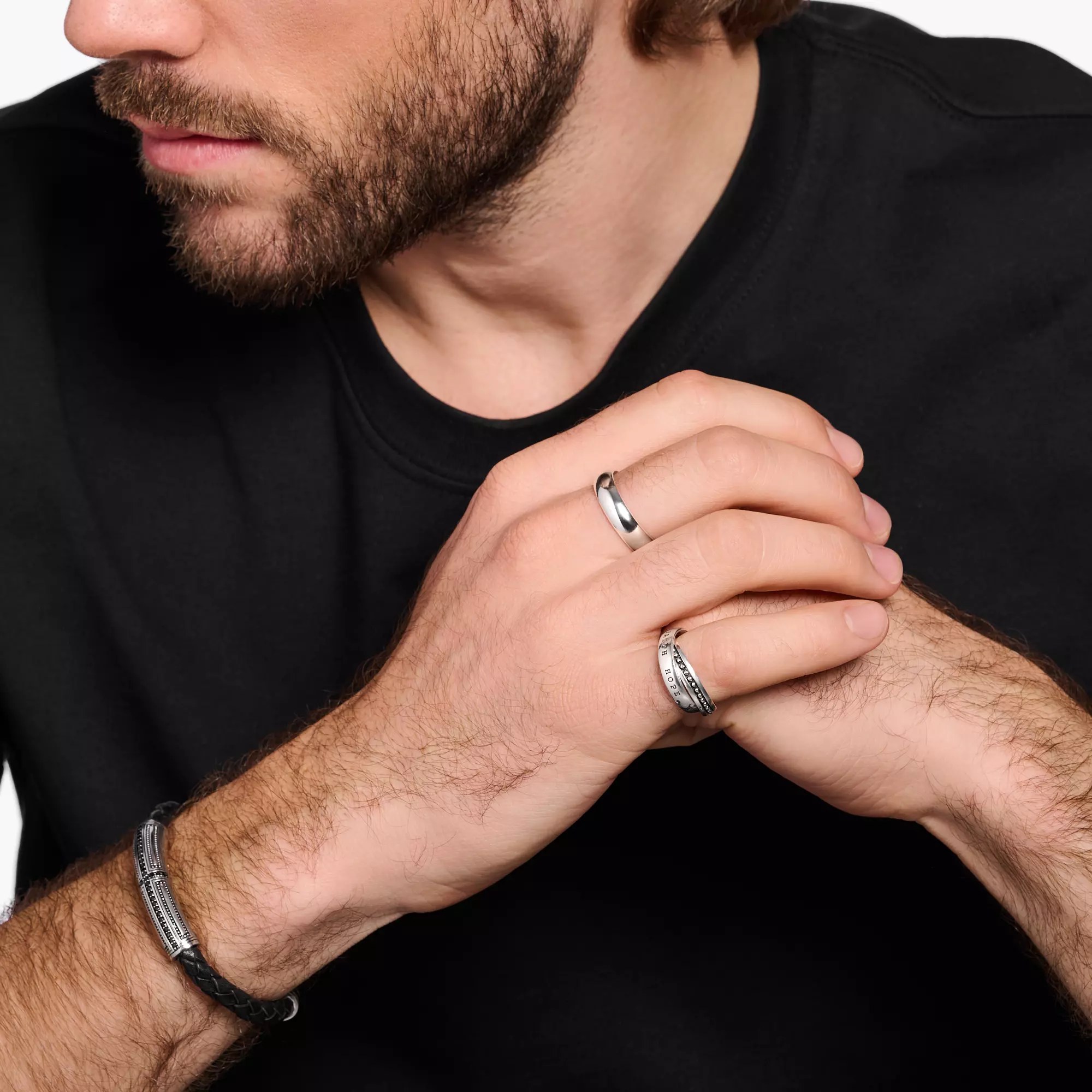 Thomas Sabo Mehrfachring Glaube, Liebe, Hoffnung – Silber – Ansicht 3