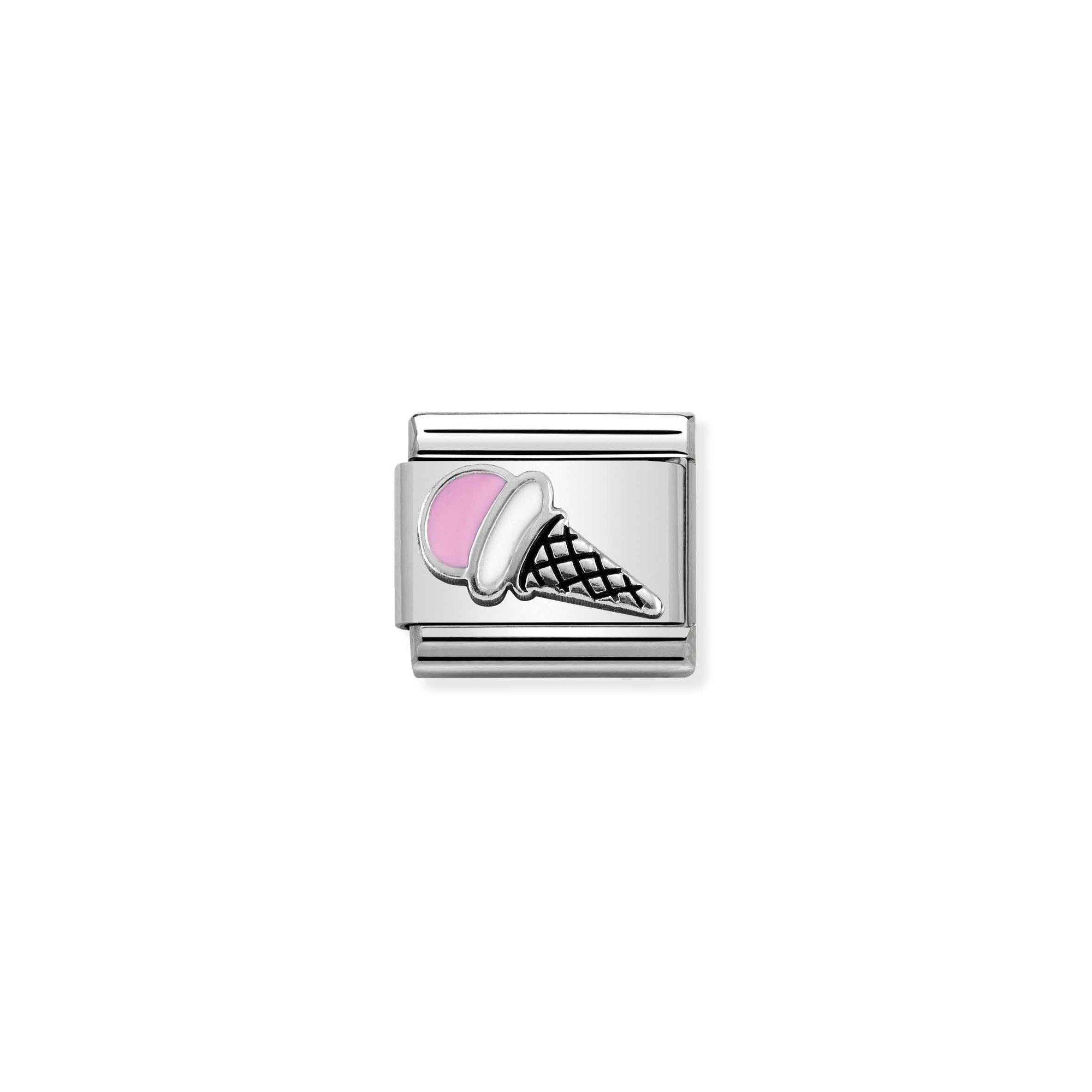 Nomination Composable Classic Charm Eis rosa - Edelstahl, Silber 925, Emaille