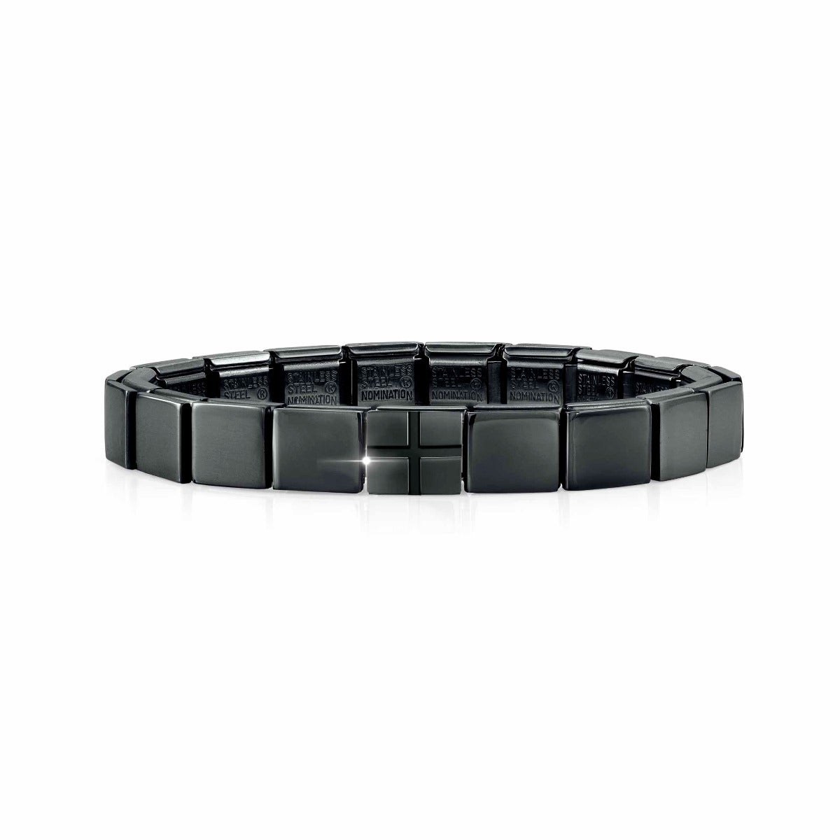 Nomination Classic GLAM Armband Edelstahl Schwarz - Large grid
