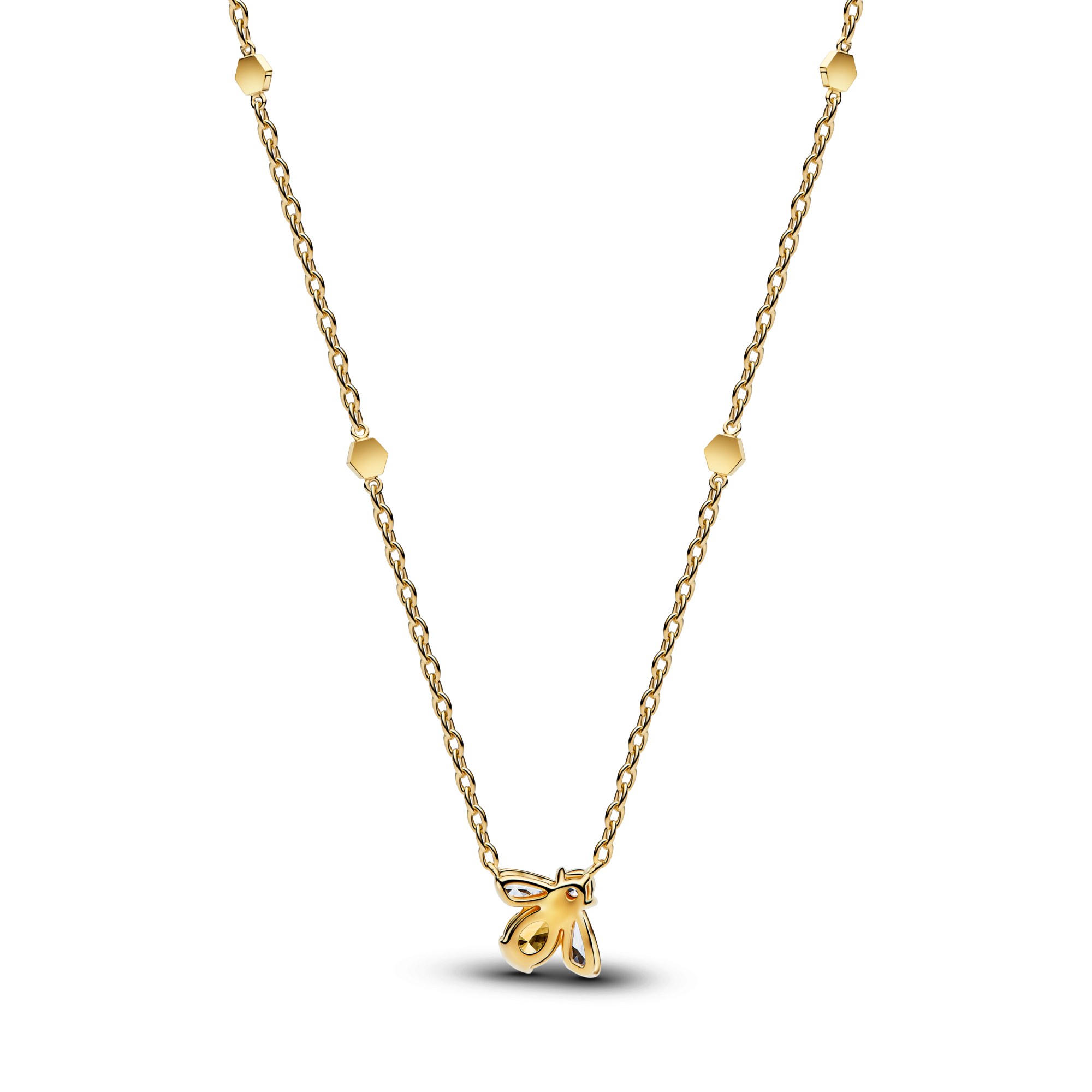Pandora Honigbiene Anhänger Halskette - Gelbgold Vergoldung - Zirkonia - 45 cm – Ansicht 3