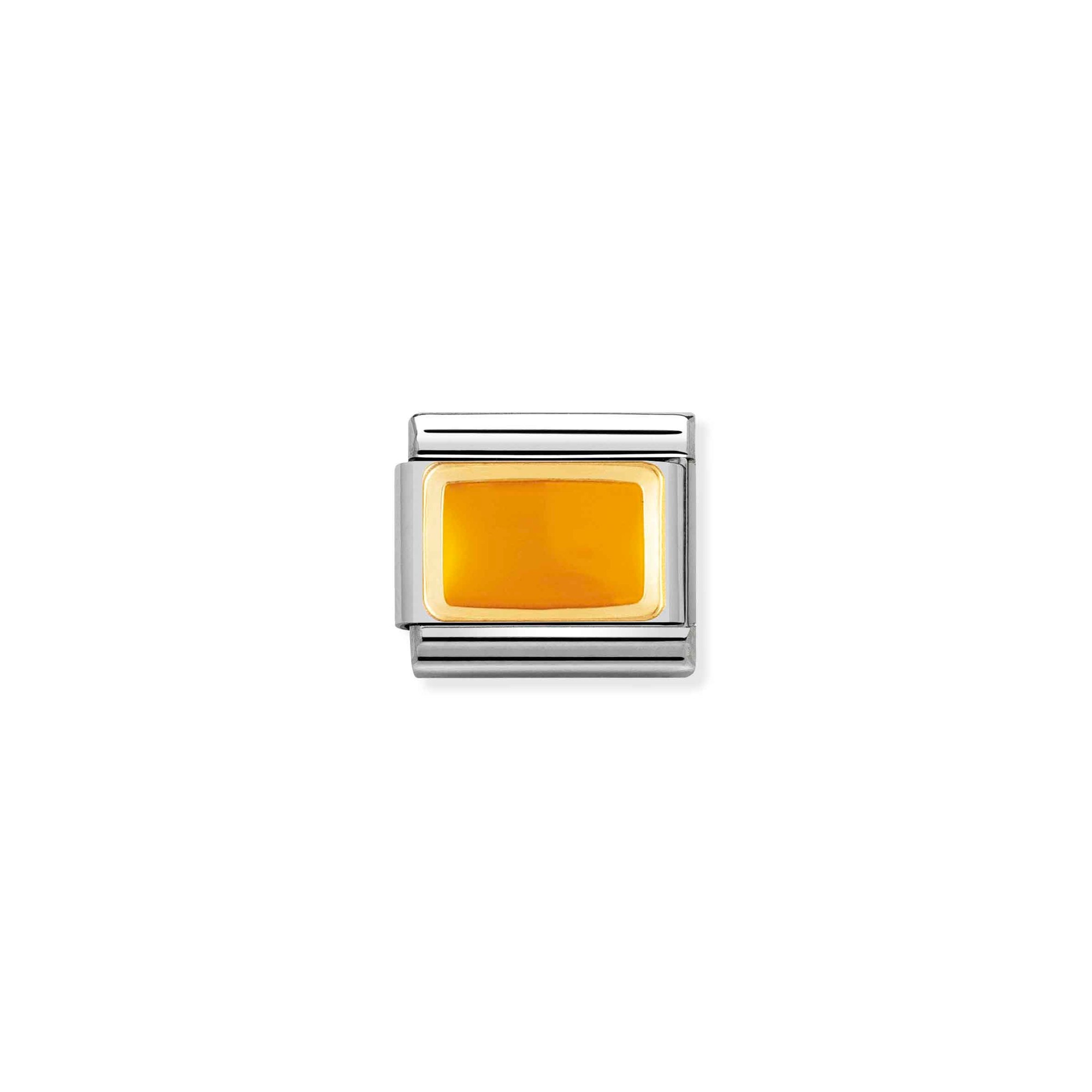 Nomination Composable Classic Charm Flaggenalphabet Q - Edelstahl, Gold 750 Gelbgold, Emaille