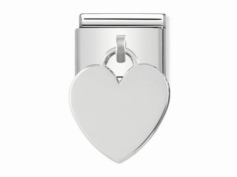 433180102-0 Hänger in Herzform aus Silber von Nomination, klassisches Design, ideal für Charms. Elegantes Accessoire für jedes Schmuckstück.