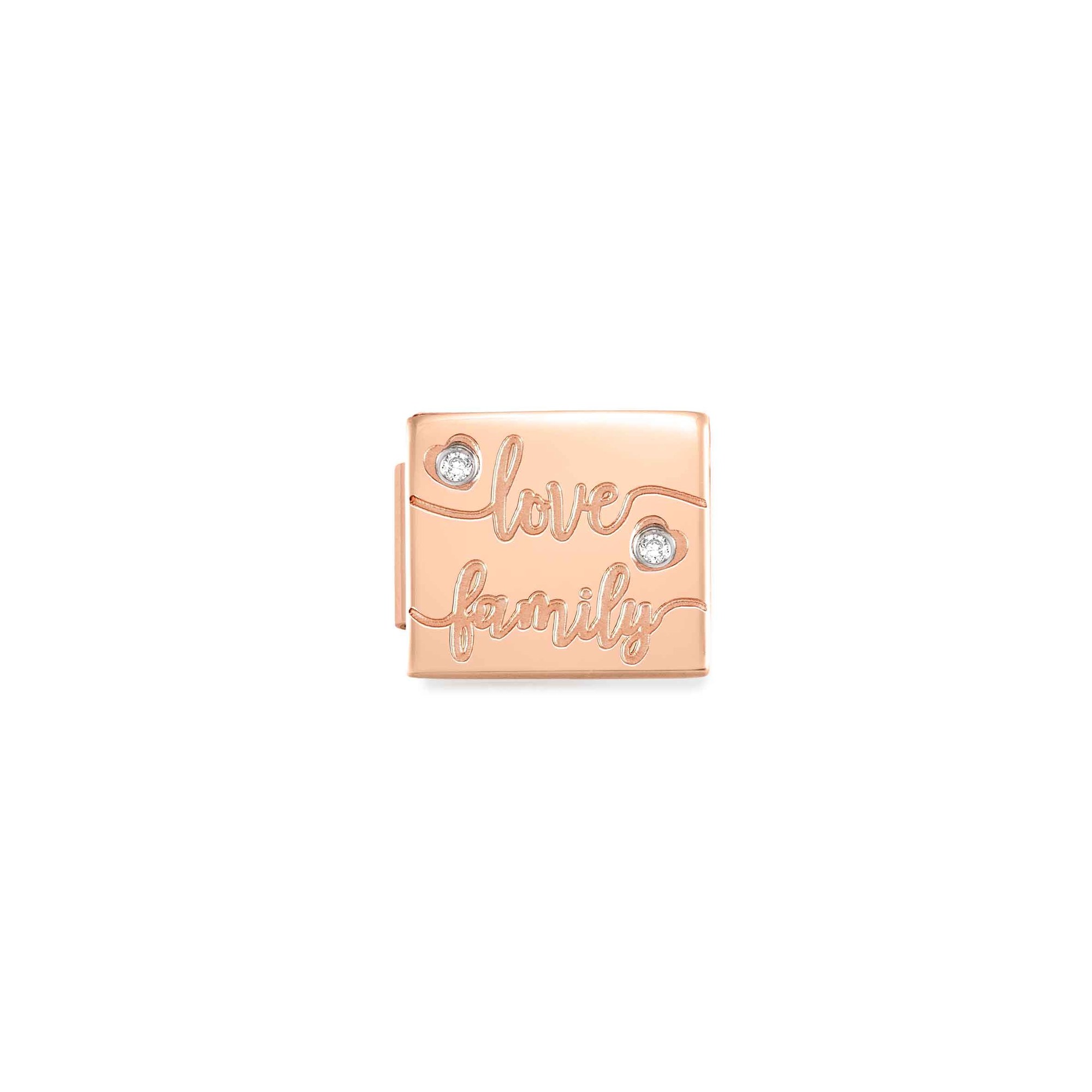 Nomination Composable Glam Charm Love Family rosé - Edelstahl, PVD rosé, Zirkonia