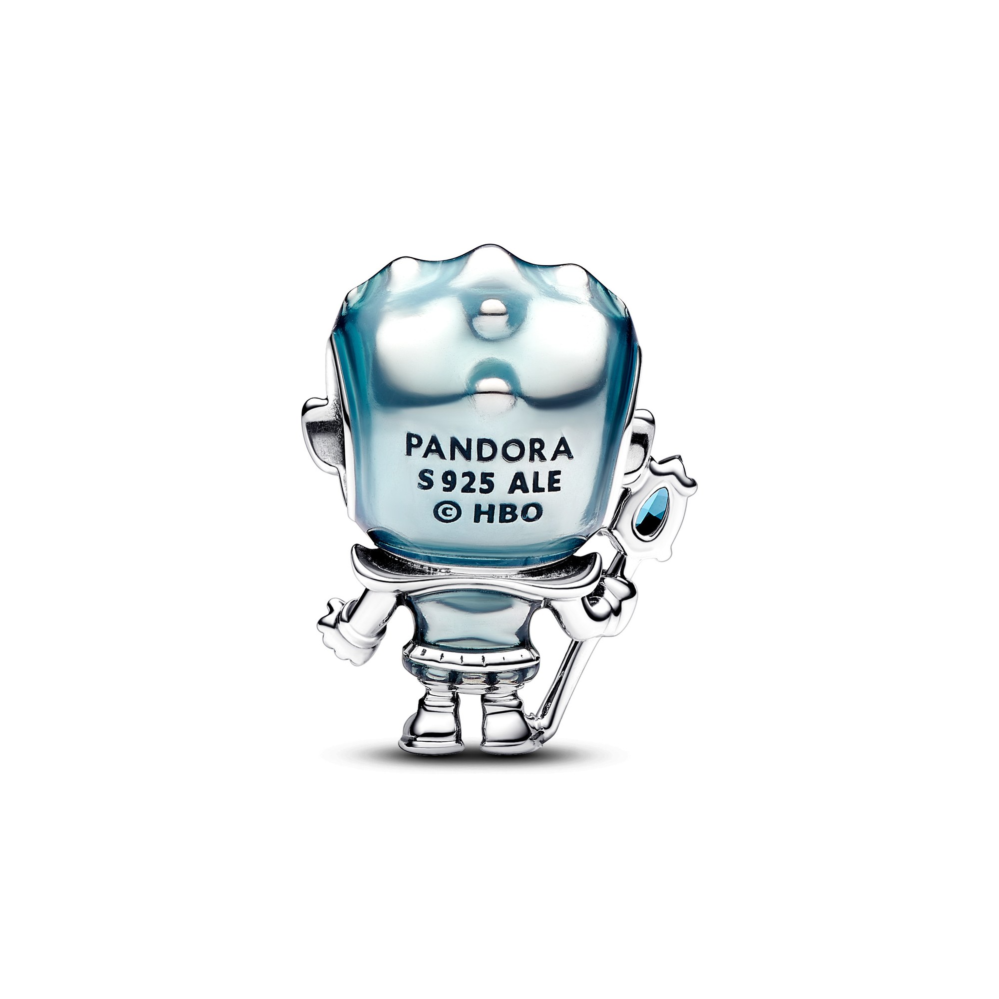 Pandora Game of Thrones Weißer Wanderer Charm - Silber - handg. Kristall Blau Ansicht 2 – Ansicht 2