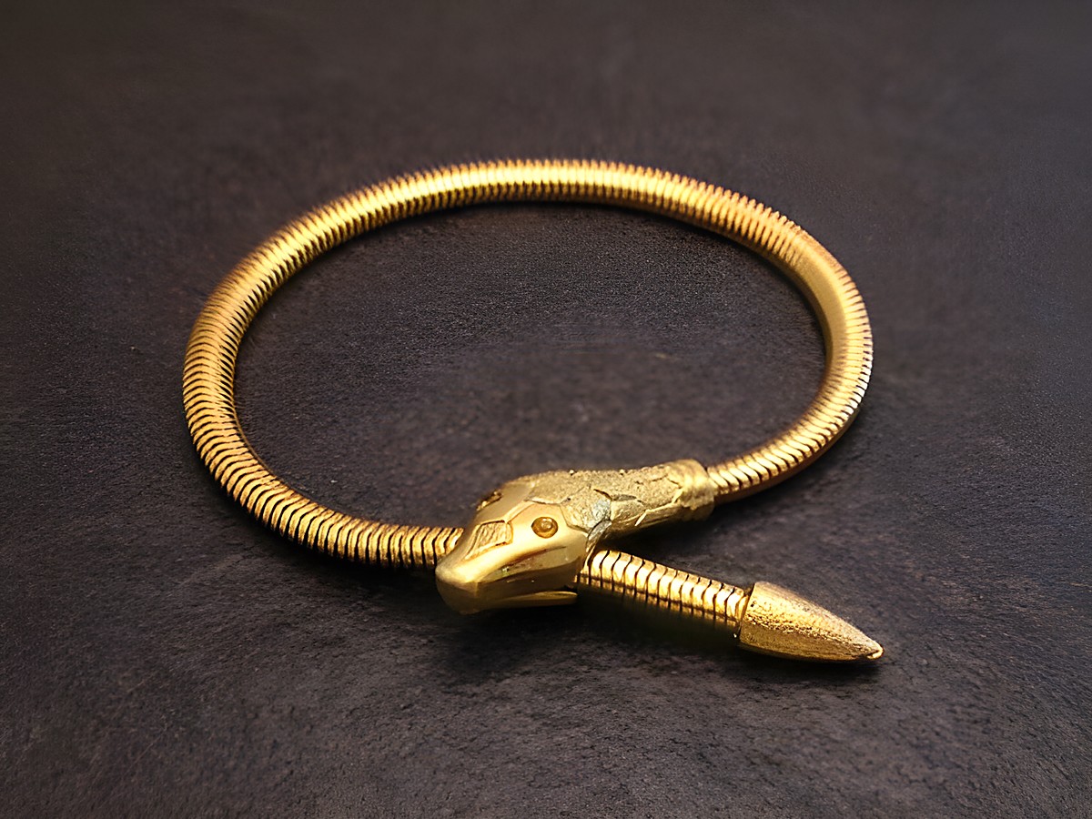 Schlangen Y Armband gut vergoldet 17 cm -City- Gelb- von Juwelier Harnisch, elegant geformtes Armband mit Schlangenkopf und feiner Struktur. Ideal für stilvolle Akzente.
