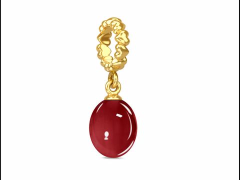 Gold auf Silber Anhänger von Endless Charm mit einem roten Geburtsstein, ideal für den Januar, im eleganten Design mit einem liebevoll gestalteten Verschluss.