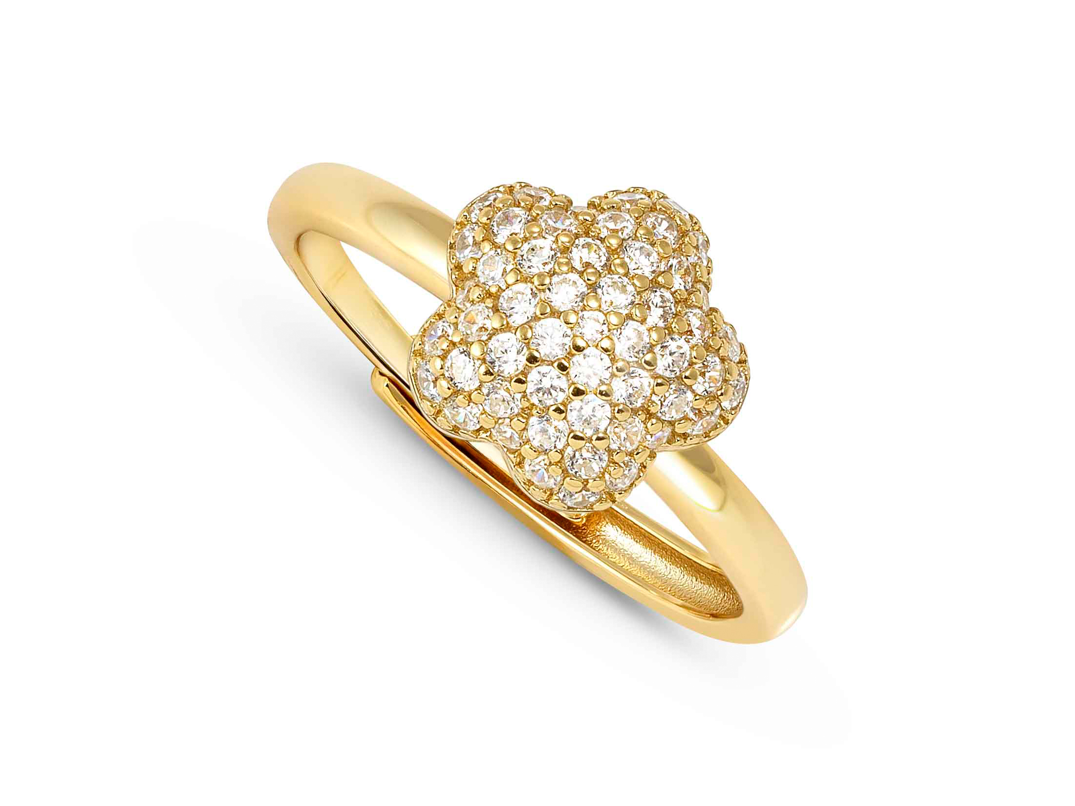 Nomination 242700 12 - LIFEPOETRY Ring aus Sterling Silber & Zirkonia in Pavé-Fassung - Blume - vergoldet