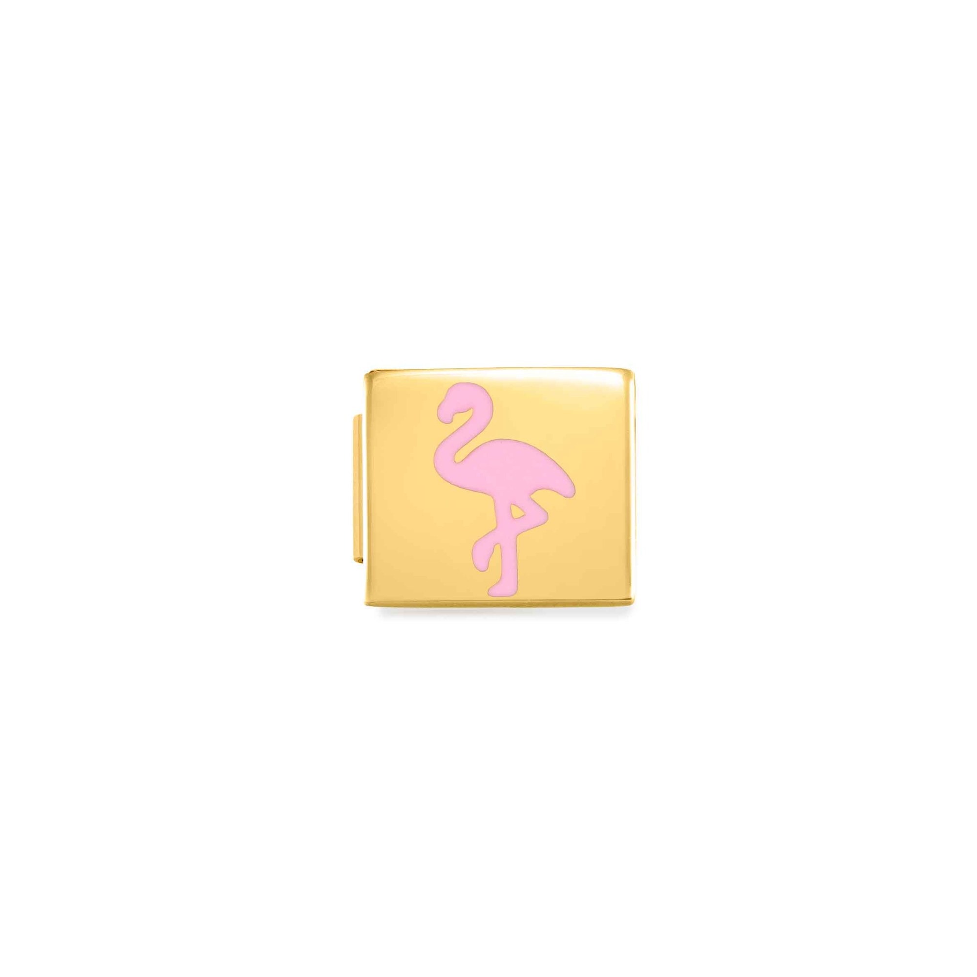 Nomination Classic GLAM Link Edelstahl mit Emaille Gelbgold - Flamingo