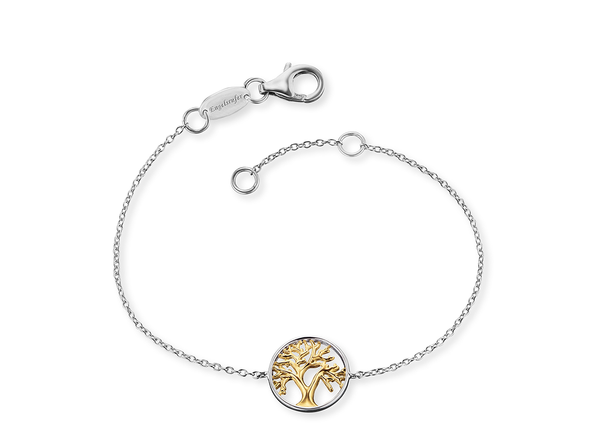 Engelsrufer ERB-LILTREE-BIG LEBENSBAUM Armband Bicolor - Roségold Verg. auf Silber 17 cm Bicolor Armband aus Roségold und Silber mit einem Anhänger in Form eines Lebensbaums, feine Gliederkette, Länge 17 cm, von Engelsrufer.
