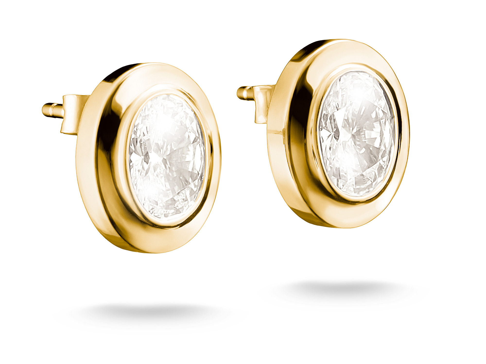 Thomas Sabo H2342-414-14 Bold Elegance Ohrstecker - 750/- Gold auf Silber & Zirkonia - Weiß