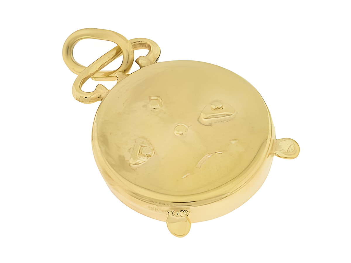Wecker Anhänger aus 333 Gold zeitlos ca. 1,8 cm Hersteller Juwelier Harnisch weitere Details auf Anfrage. – Ansicht 2
