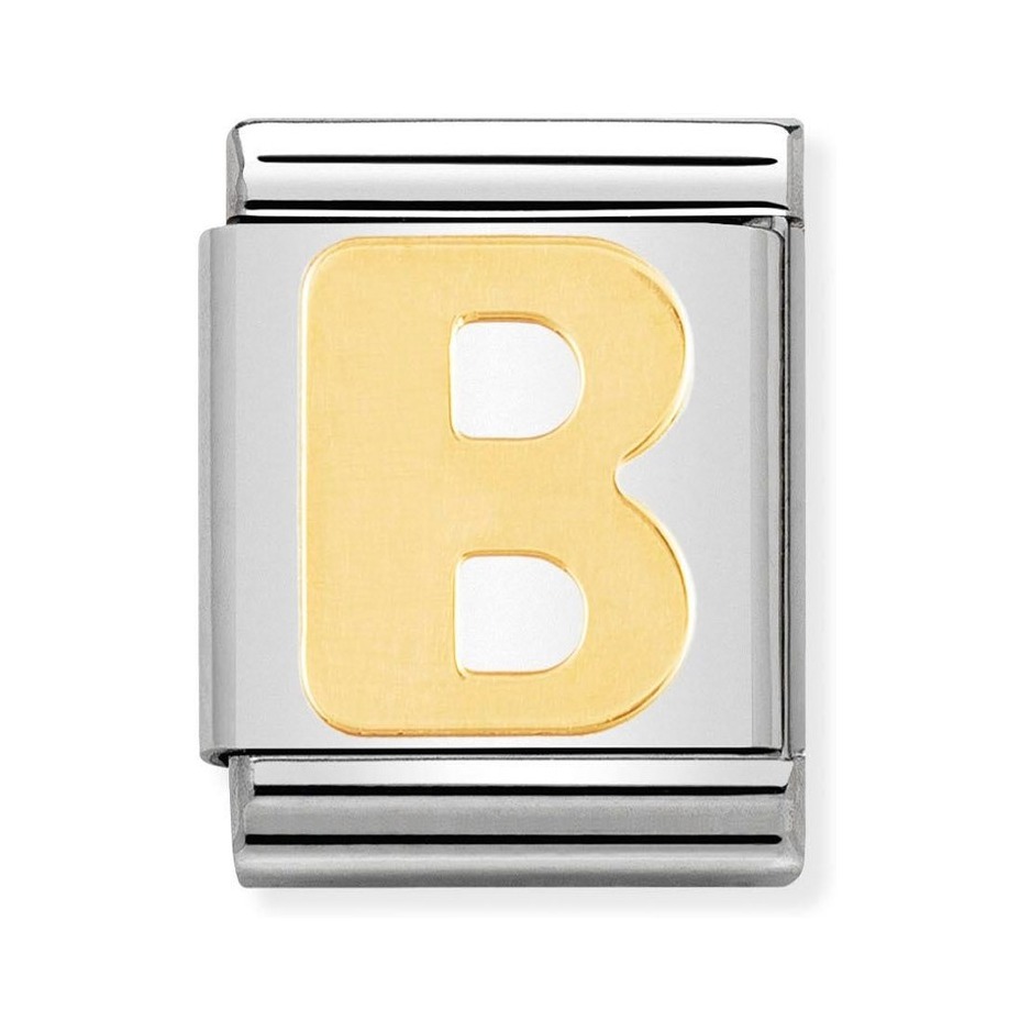 Nomination Composable Big Charm Buchstabe B - Edelstahl, Gold 750 Gelbgold