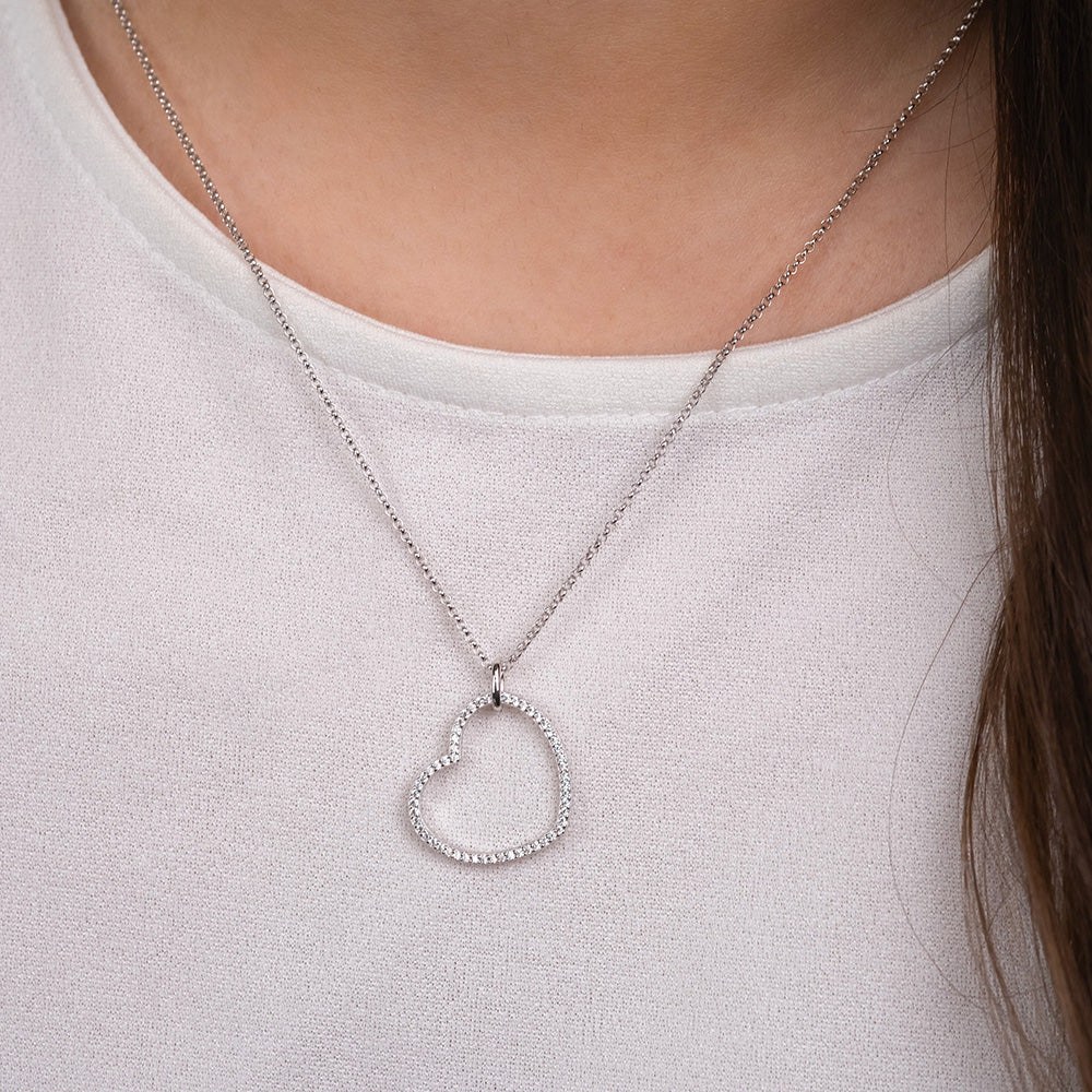 Engelsrufer Kette Herz mit Zirkonia - Silber rhodiniert 42 cm – Ansicht 3