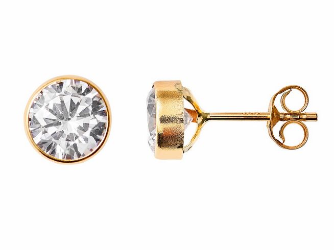 Xenox XG14K4047G Gelbgold 585 Ohrstecker poliert mit Zirkonia, elegant und funkelnd, idealer Ohrschmuck für jeden Anlass. Hochwertige Verarbeitung, zeitloses Design.