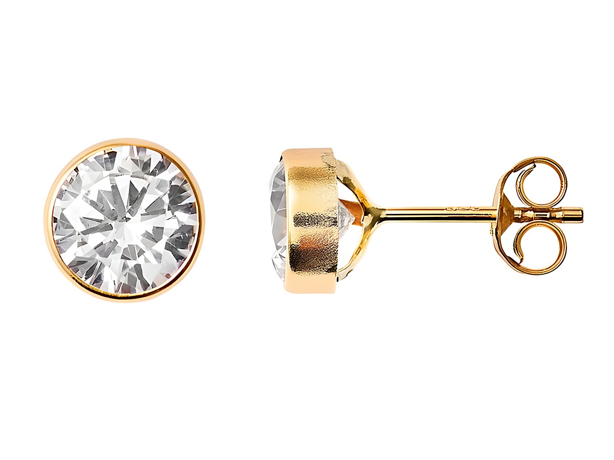 Xenox XG14K4047G Gelbgold 585 Ohrstecker poliert mit Zirkonia, elegant und funkelnd, idealer Ohrschmuck für jeden Anlass. Hochwertige Verarbeitung, zeitloses Design.