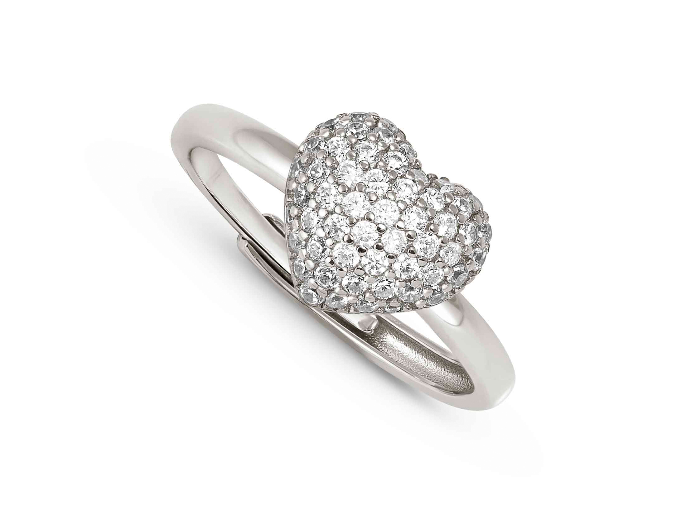 Nomination 242700 04 - LIFEPOETRY Ring aus Sterling Silber & Zirkonia in Pavé-Fassung - Herz - rhodiniert