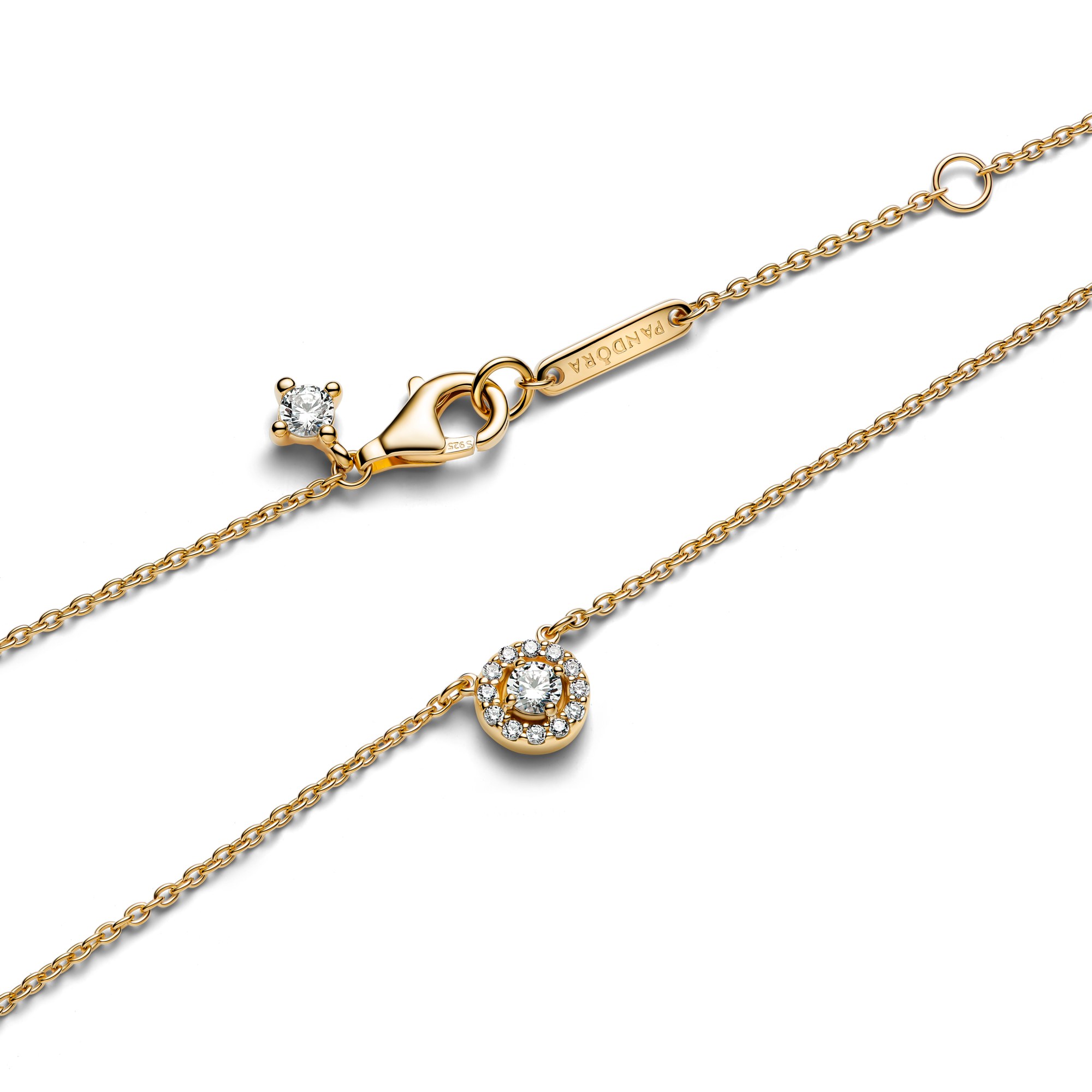 Pandora Gelbgold verg. Collier mit klarem Zirkonia - 45 cm – Ansicht 2