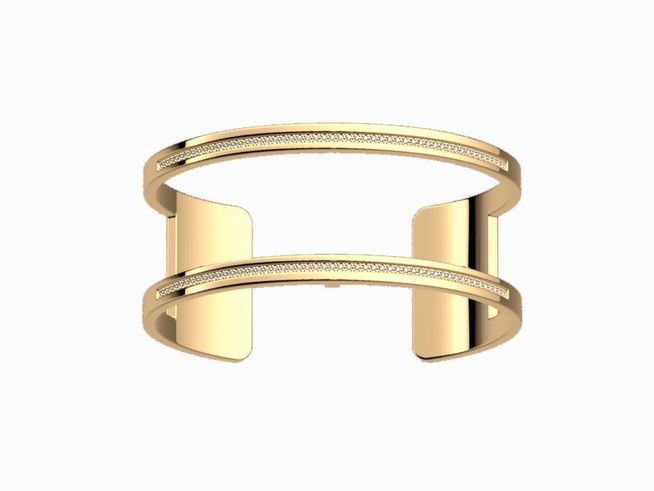 Armreif von Les Georgettes in Gold mit gelbgold finish und Zirkonia, 25 mm, elegant und modern, ideal für jeden Anlass.