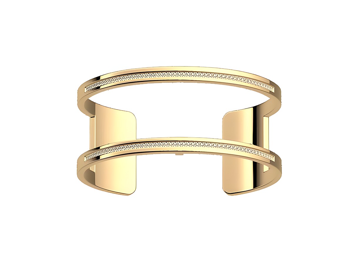 Armreif von Les Georgettes in Gold mit gelbgold finish und Zirkonia, 25 mm, elegant und modern, ideal für jeden Anlass.