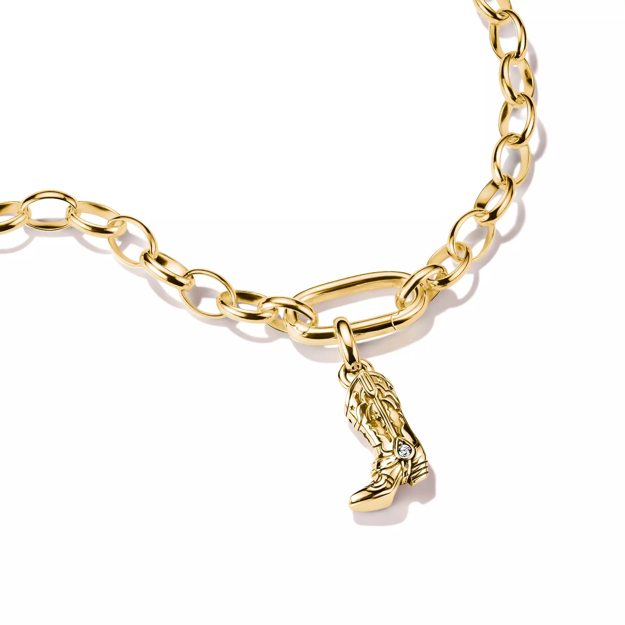 Thomas Sabo Connect - Charm Cowboystiefel - 18k Gelbgold Vergoldung - Zirkonia - Charm mit Öse – Ansicht 2