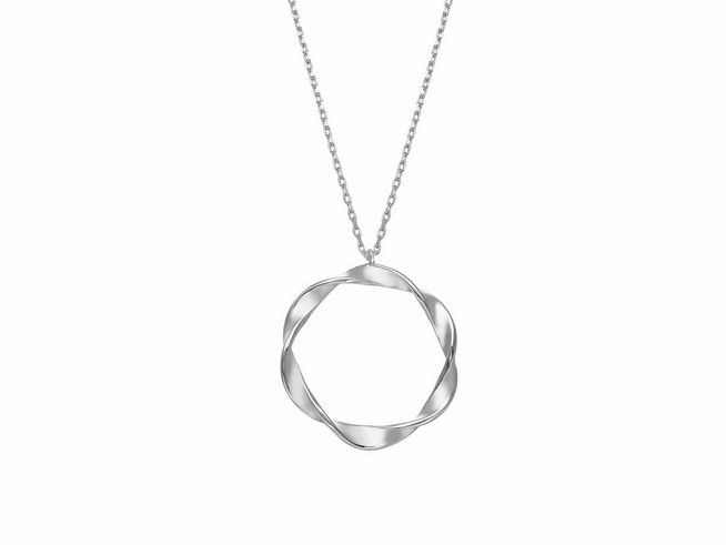 Elegante Xenox Sterling Silber Kette XS2238 in 40-45 cm mit einer gedrehten Kareekette und einem stilvollen, offenen Designanhänger. Ideal für Schmuckliebhaber.