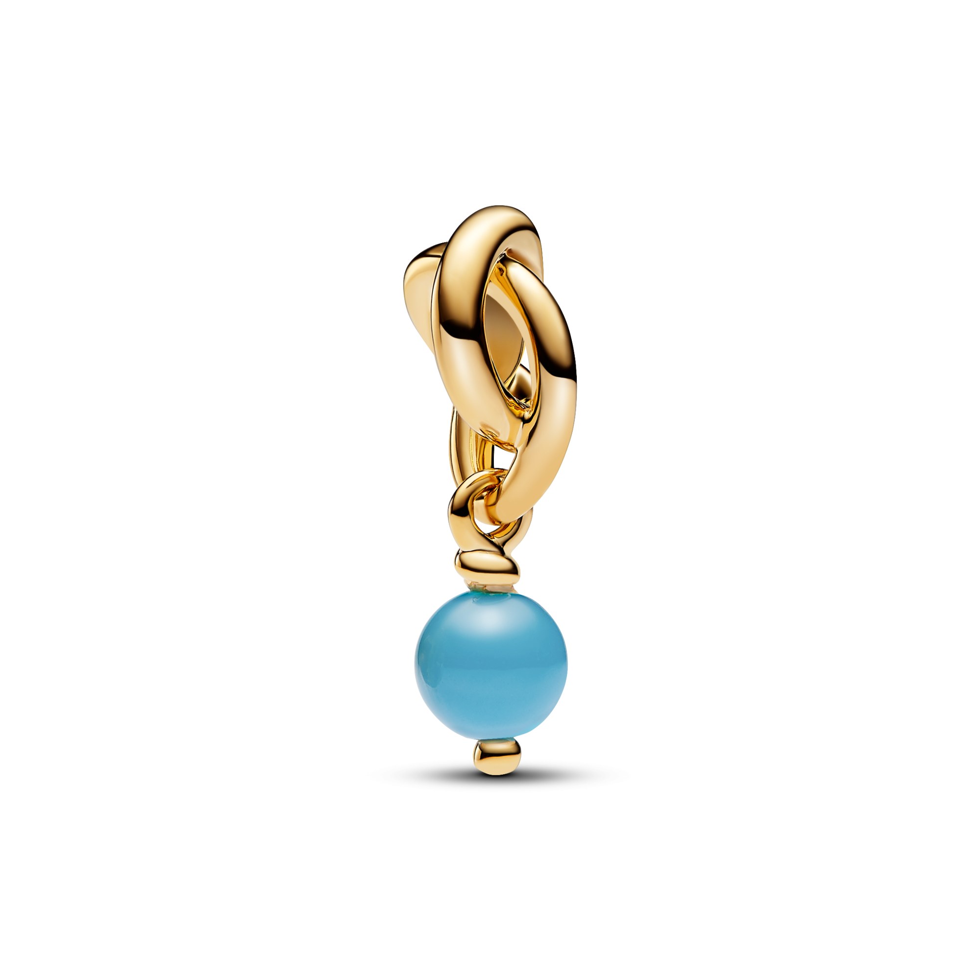 Pandora Monatsstein - Dezember - Kristall Türkis-Blau - Gelbgold vergoldet – Ansicht 3