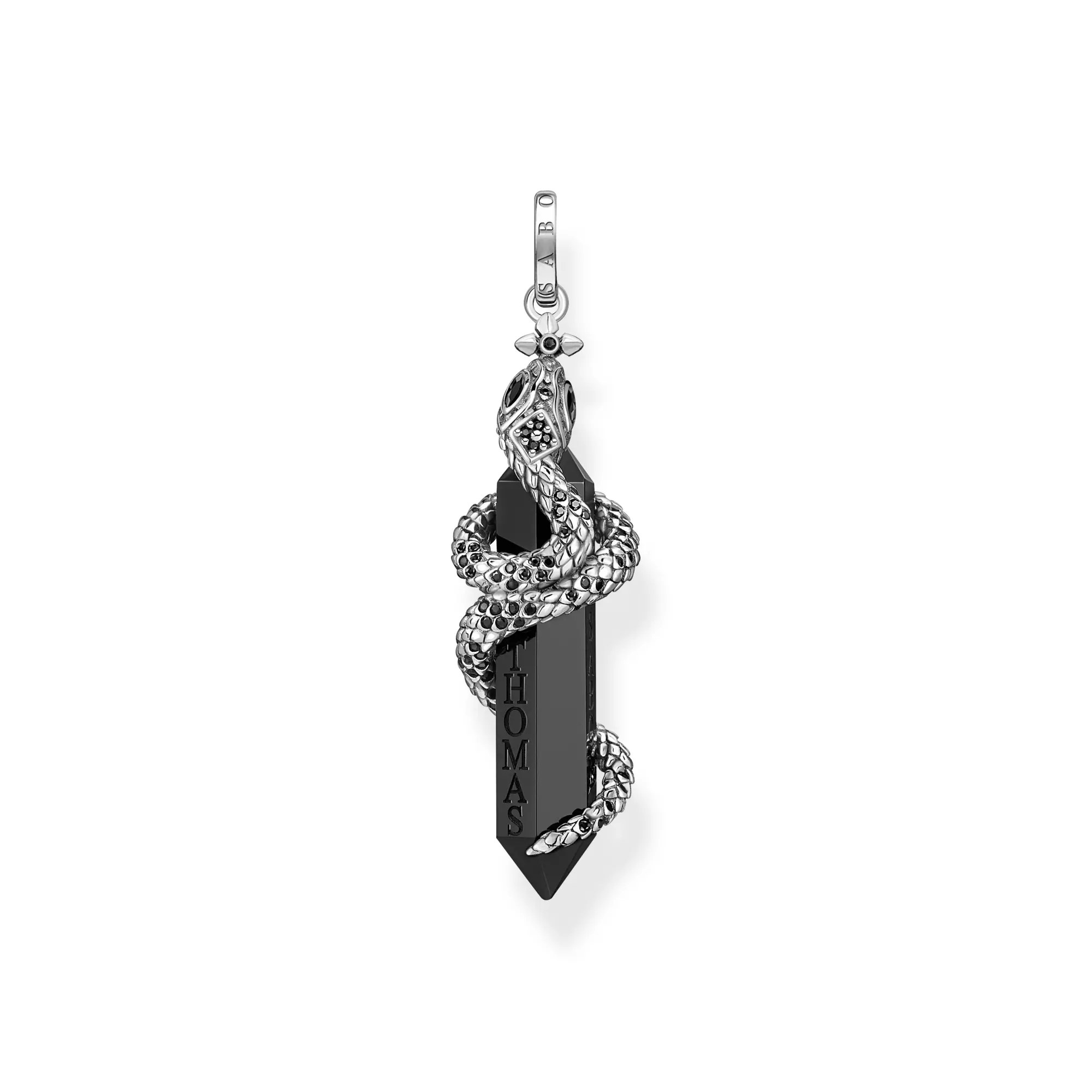 Thomas Sabo Anhänger - Sterling Silber - geschwärzt + Onyx + Zirkonia - Mystische Schlange