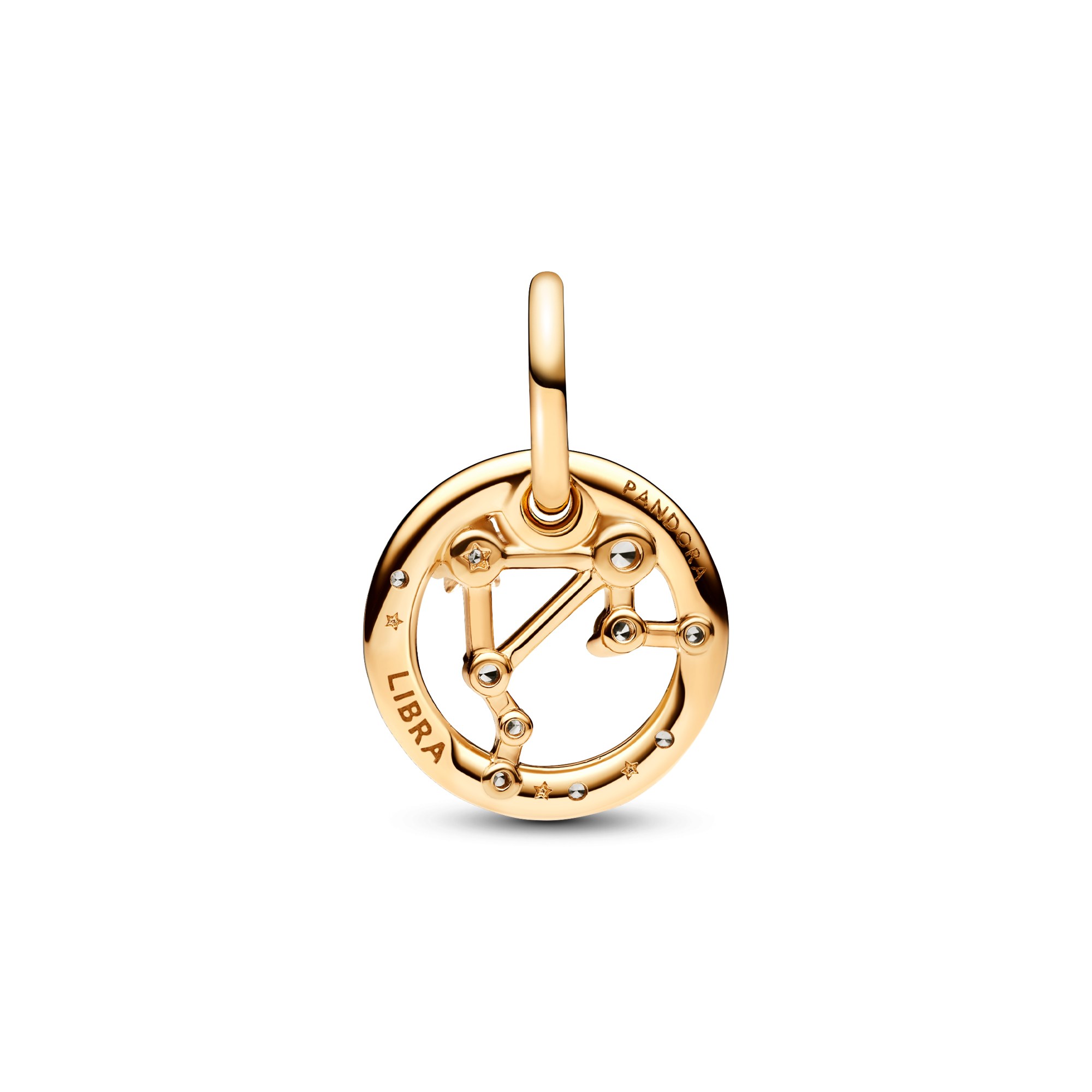 Pandora Sternzeichen Waage Charm-Anhänger - Gelbgold Vergoldung - Zirkonia – Ansicht 3