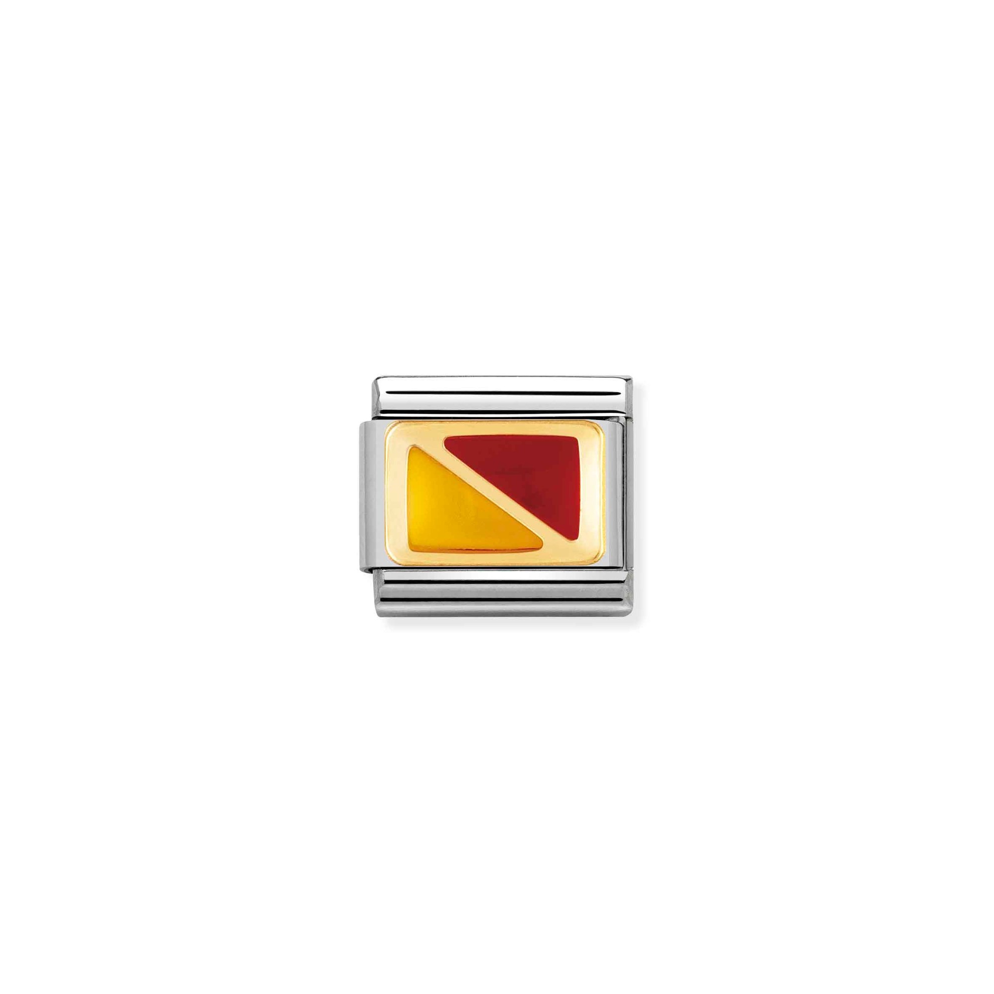 Nomination Composable Classic Charm Flaggenalphabet O - Edelstahl, Gold 750 Gelbgold, Emaille