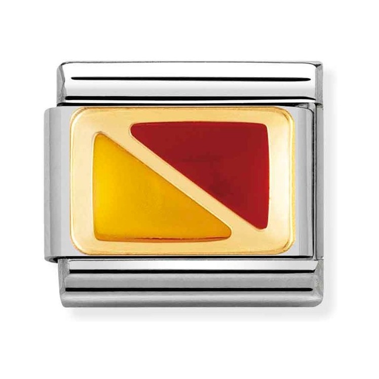 Nomination Composable Classic Charm Flaggenalphabet O - Edelstahl, Gold 750 Gelbgold, Emaille