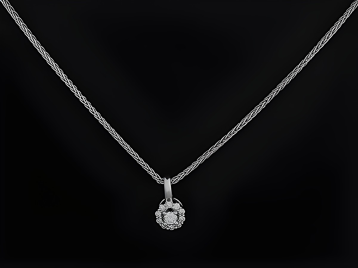 Weißgold Kette mit Anhänger - Fuchsschwanz - strahlend - 11 Brillanten 0,10 ct. W/Si - 45 cm, Hersteller Juwelier Harnisch, eleganter Anhänger mit Kette.