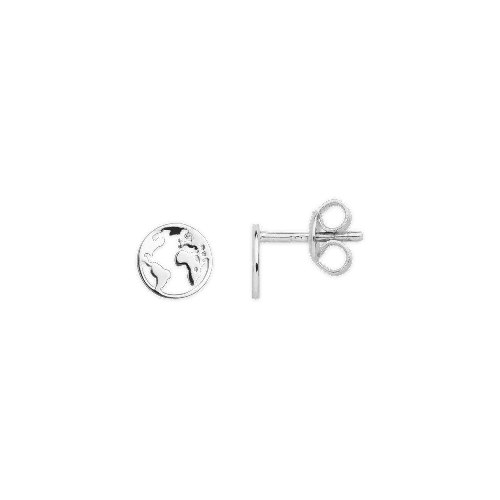 XENOX Ohrringe WELTKUGEL - Sterling Silber – Ansicht 2