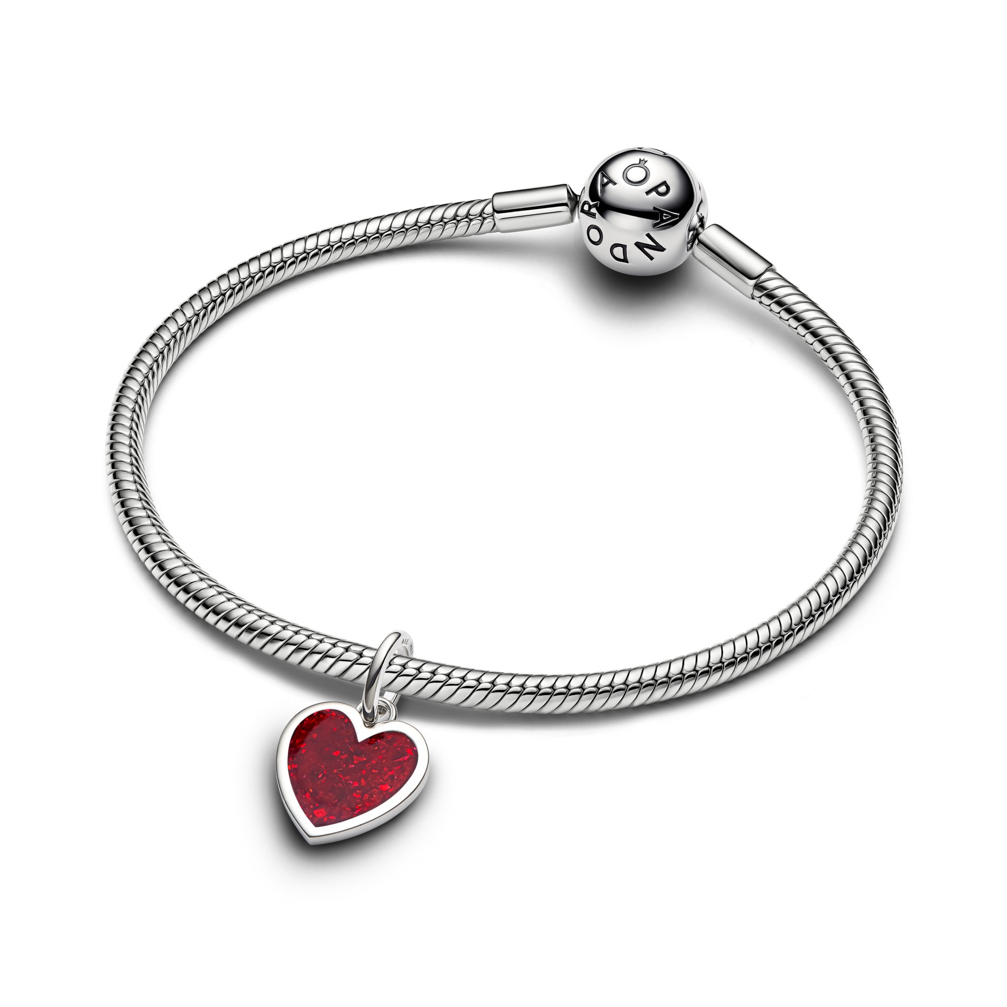 Pandora Moments - Hänge-Charm Herz - platiniert – Ansicht 3