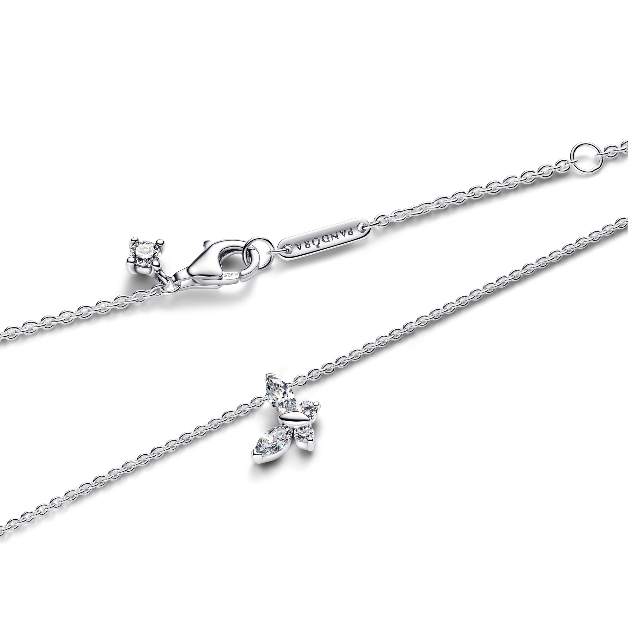 Pandora Schmetterling Anhänger Halskette - Sterling Silber - Zirkonia - 45 cm – Ansicht 3
