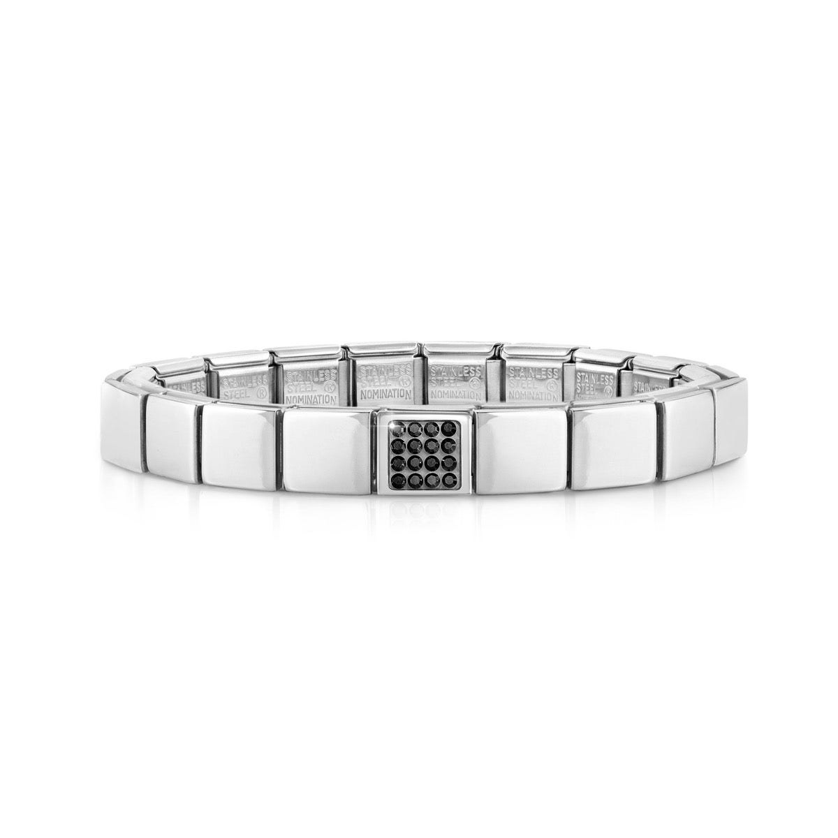 Nomination Classic GLAM Armband Edelstahl Silber - Crystals SCHWARZ