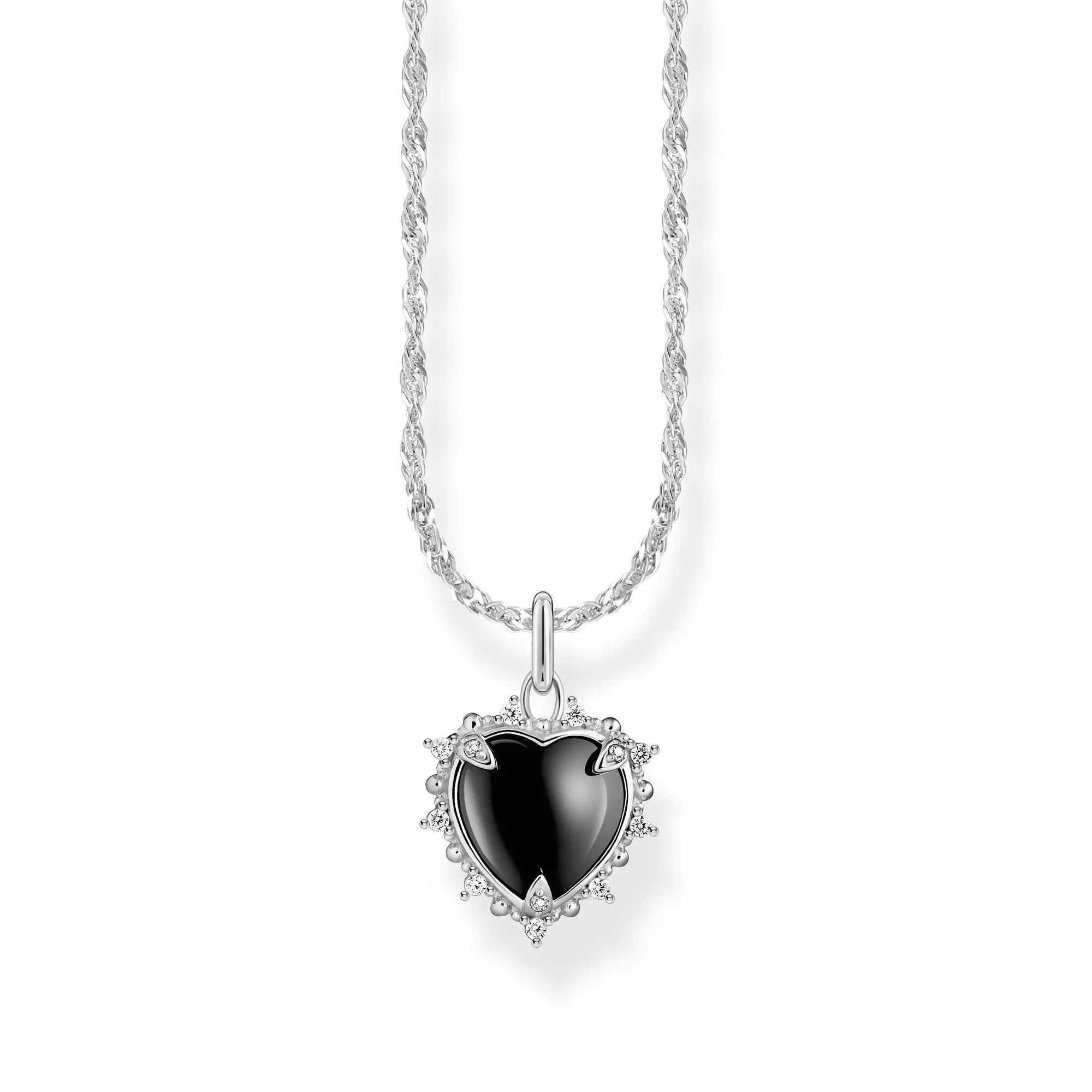 Thomas Sabo Herz True Romance Kette - Schwarz - Silber gesch. + Zirkonia - 40-45 cm – Ansicht 2