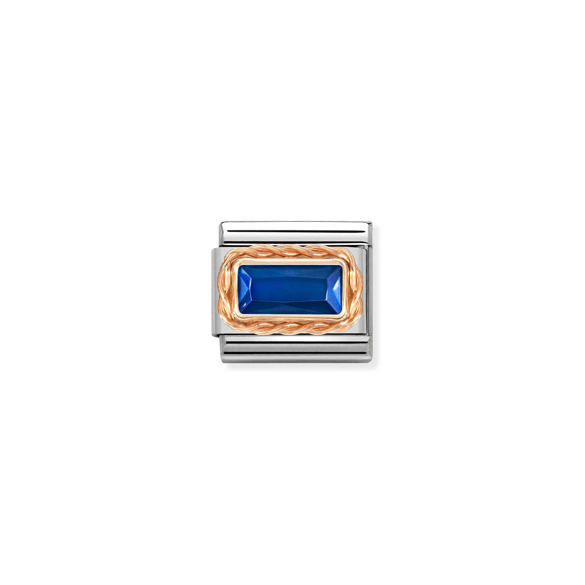 Nomination Composable Classic Charm Zirkonia blau - Edelstahl, Roségold