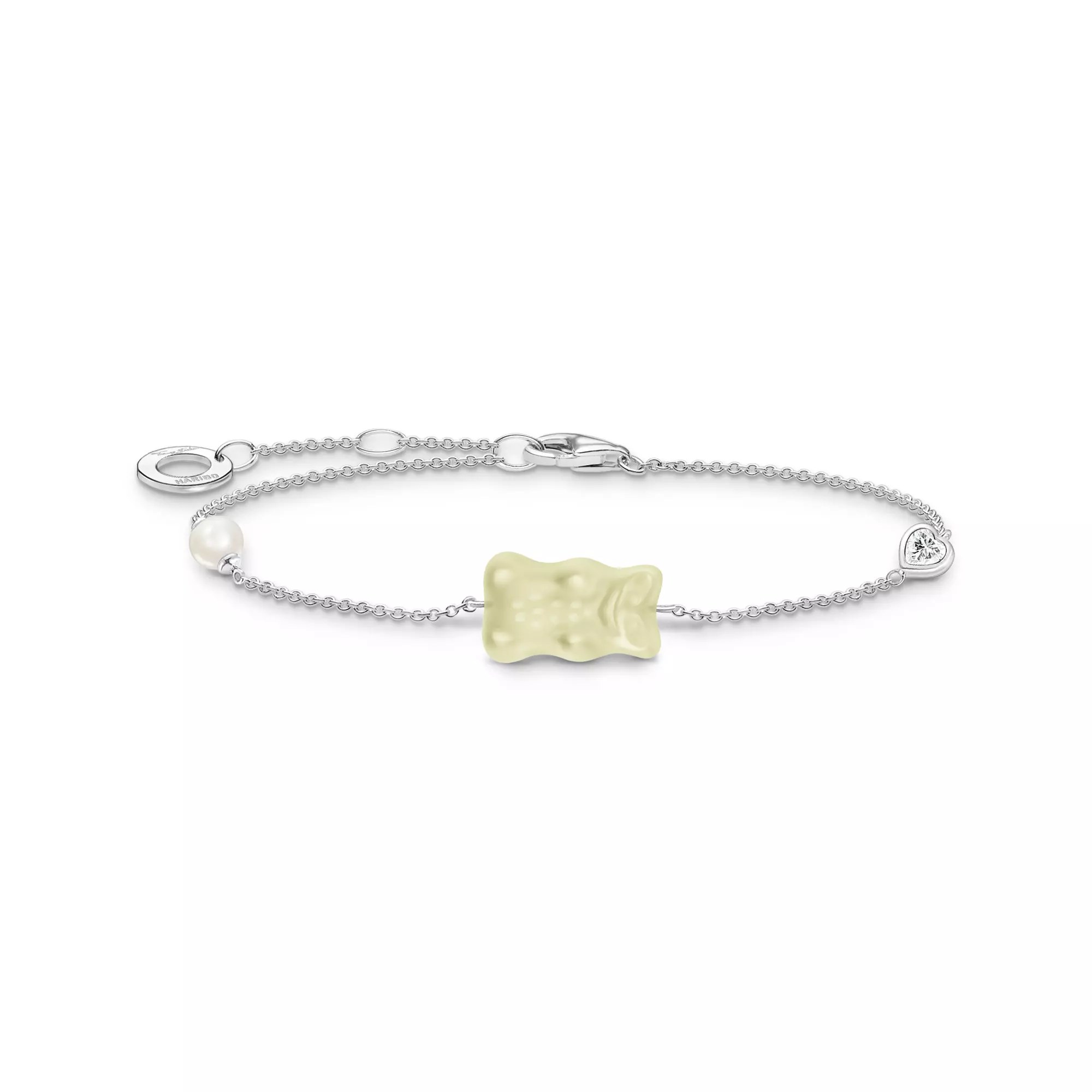 Thomas Sabo Armband - HARIBO Gummibärchen - Goldbär - Silber & Glas & Zirkonia - Weiß - 16 bis 19 cm