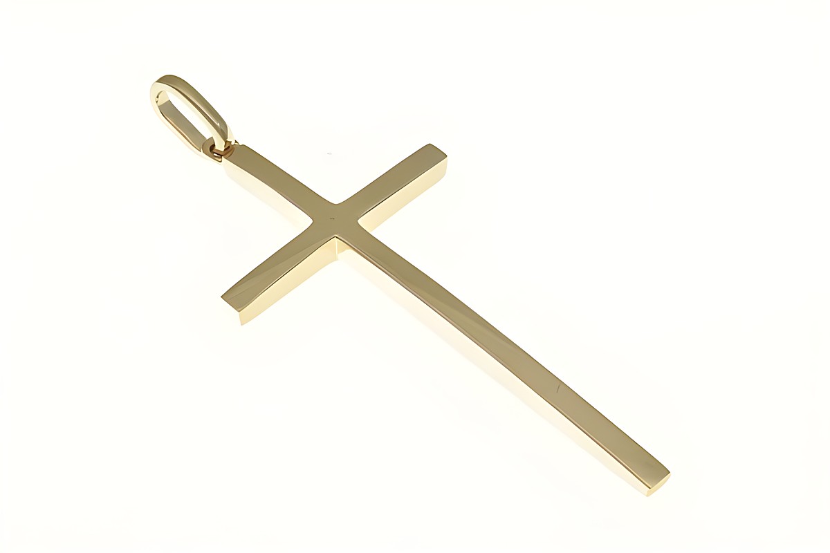Kreuz Anhänger aus Sterling Silber in rosegold vergoldet, schlichtes Design, Hersteller Juwelier Harnisch, ideal als elegantes Schmuckstück für jeden Anlass.