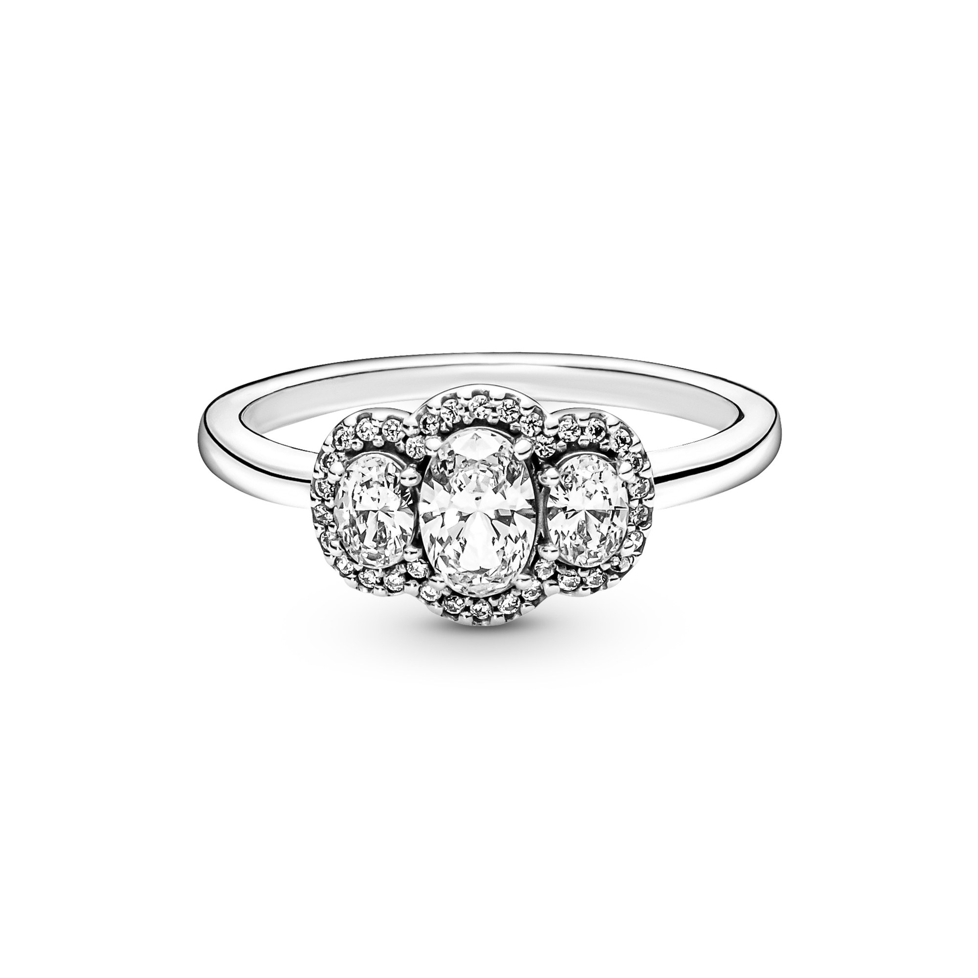 Pandora Ring - Vintage mit drei Steinen - Sterling Silber - Zirkonia - klar Ansicht 2 – Ansicht 2