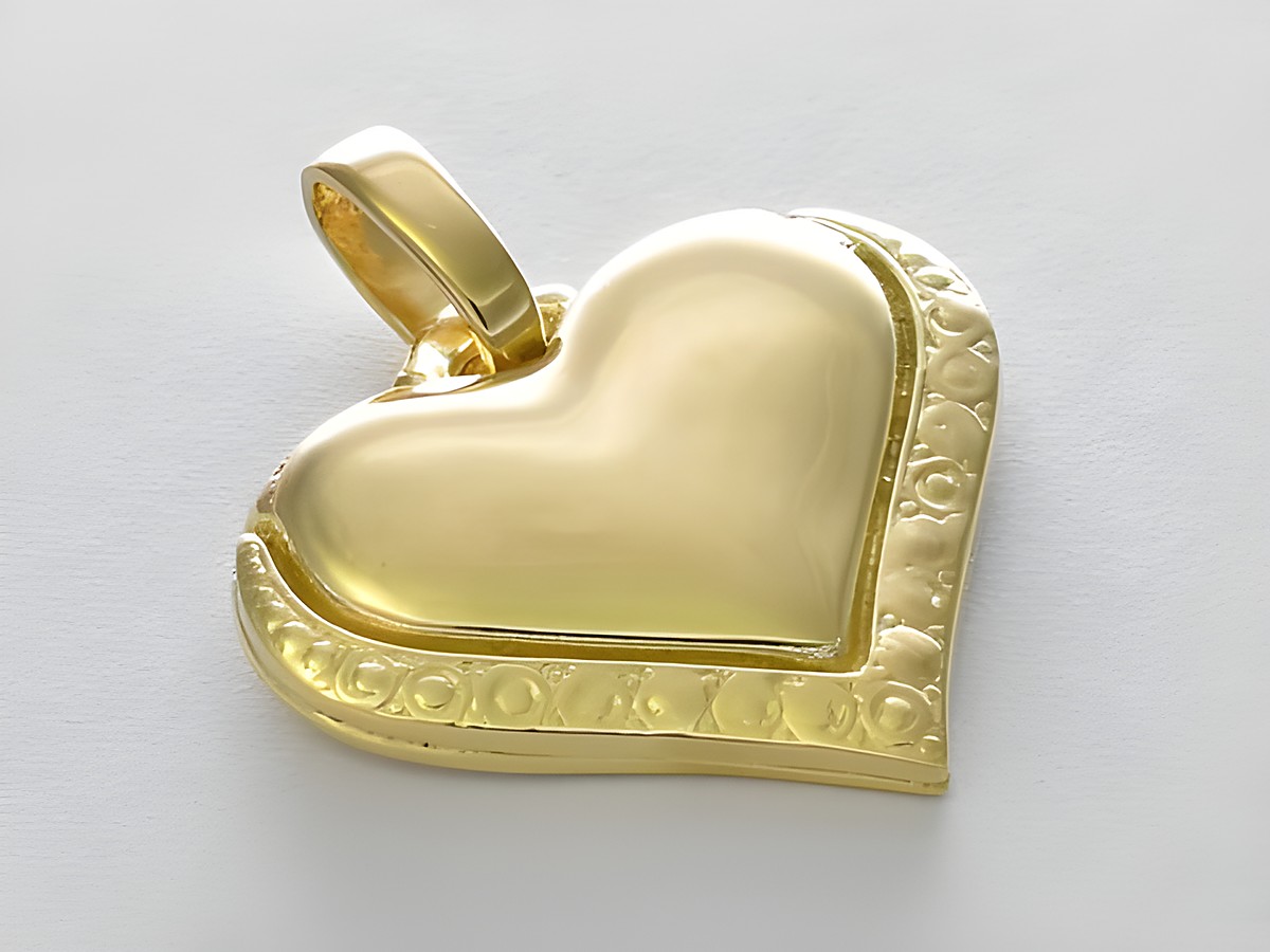 Gold Anhänger Herz massiv 585 Gold ausdrucksstark Hersteller Juwelier Harnisch plastisch, ideal als edles Schmuckstück für besondere Anlässe oder als Geschenk.