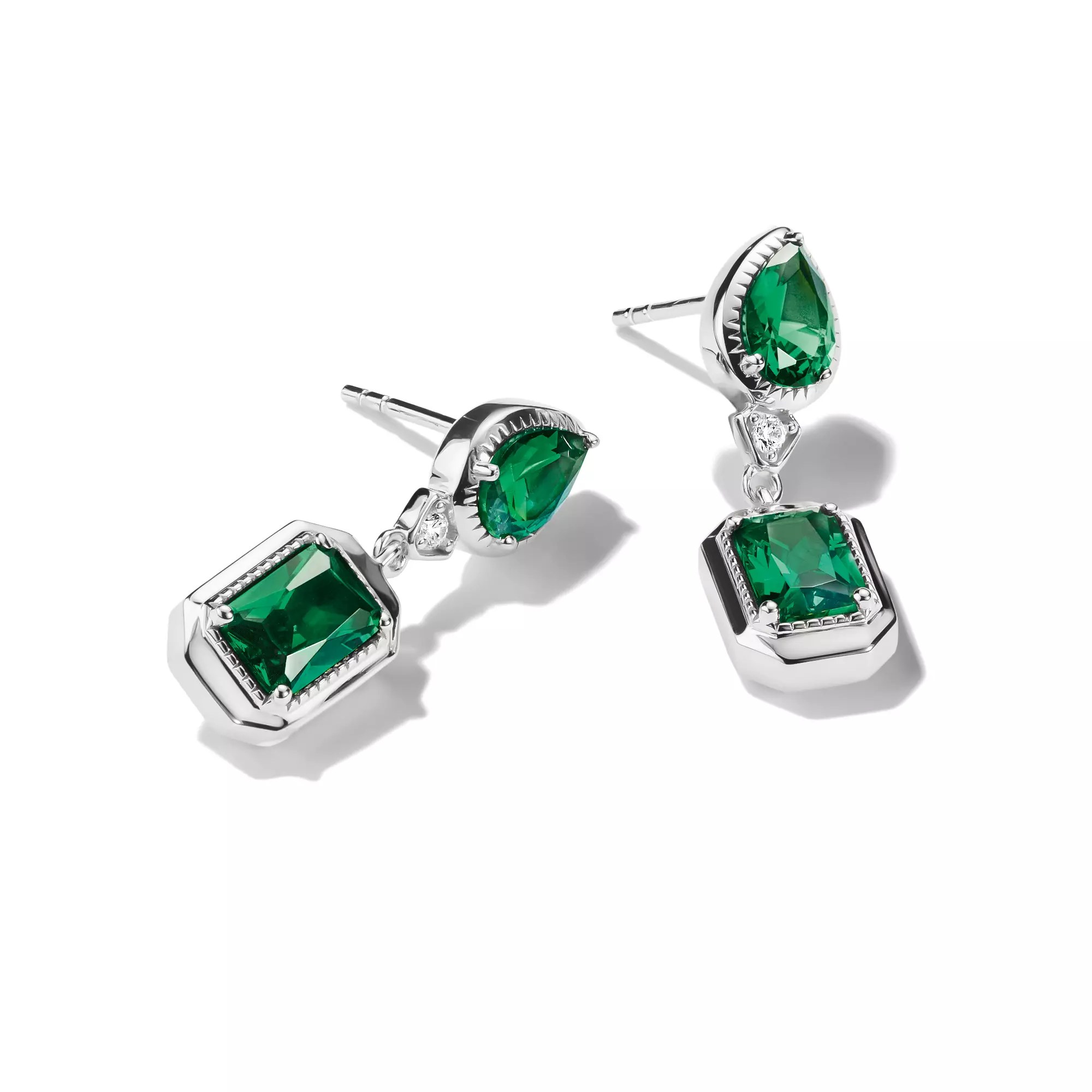 Thomas Sabo ELYNDRA Ohrringe - Sterling Silber & Glas-Keramik Stein & Zirkonia - Grün – Ansicht 2