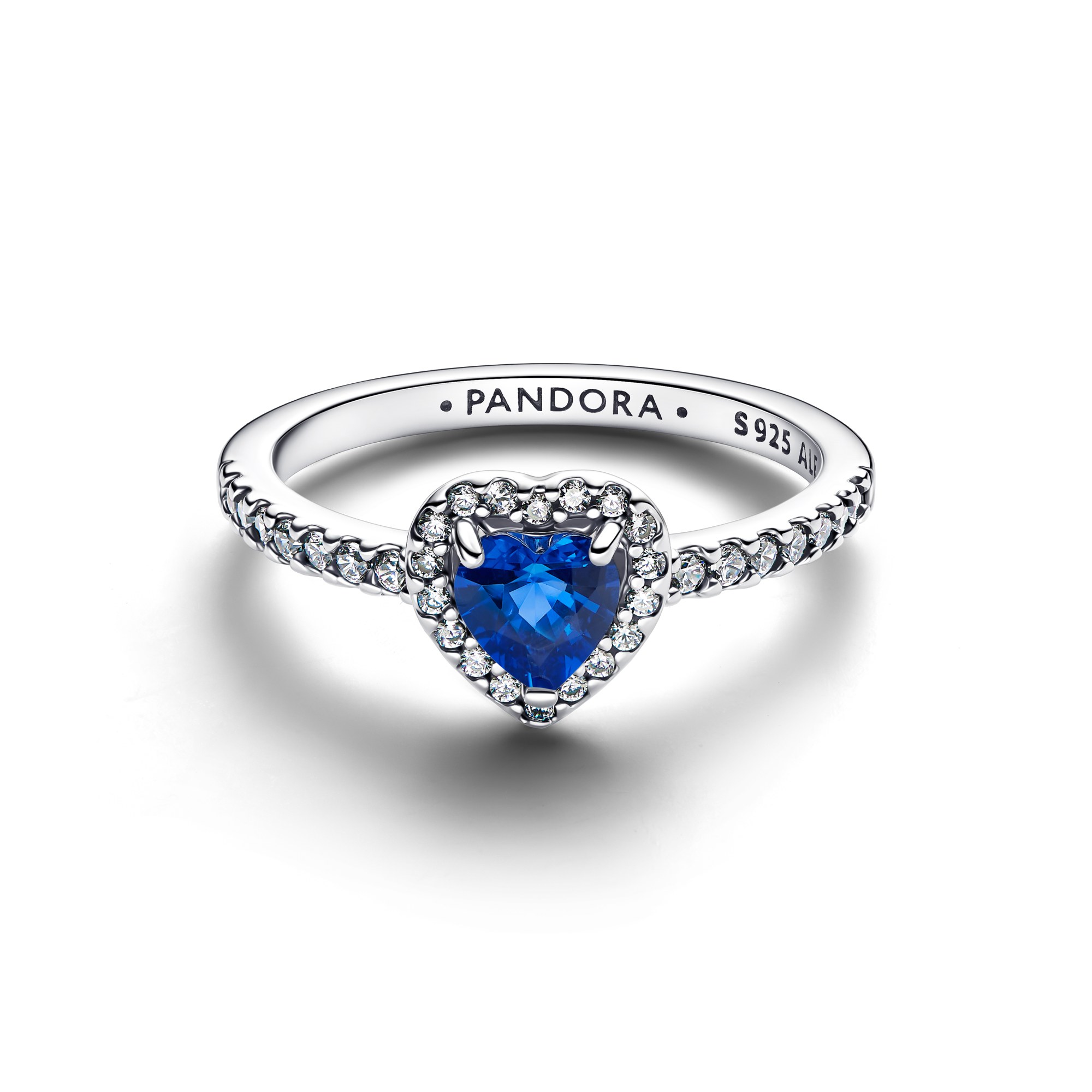 Pandora Prinzessinnen blauer Herz Ring - Sterling Silber - Kristall – Ansicht 2