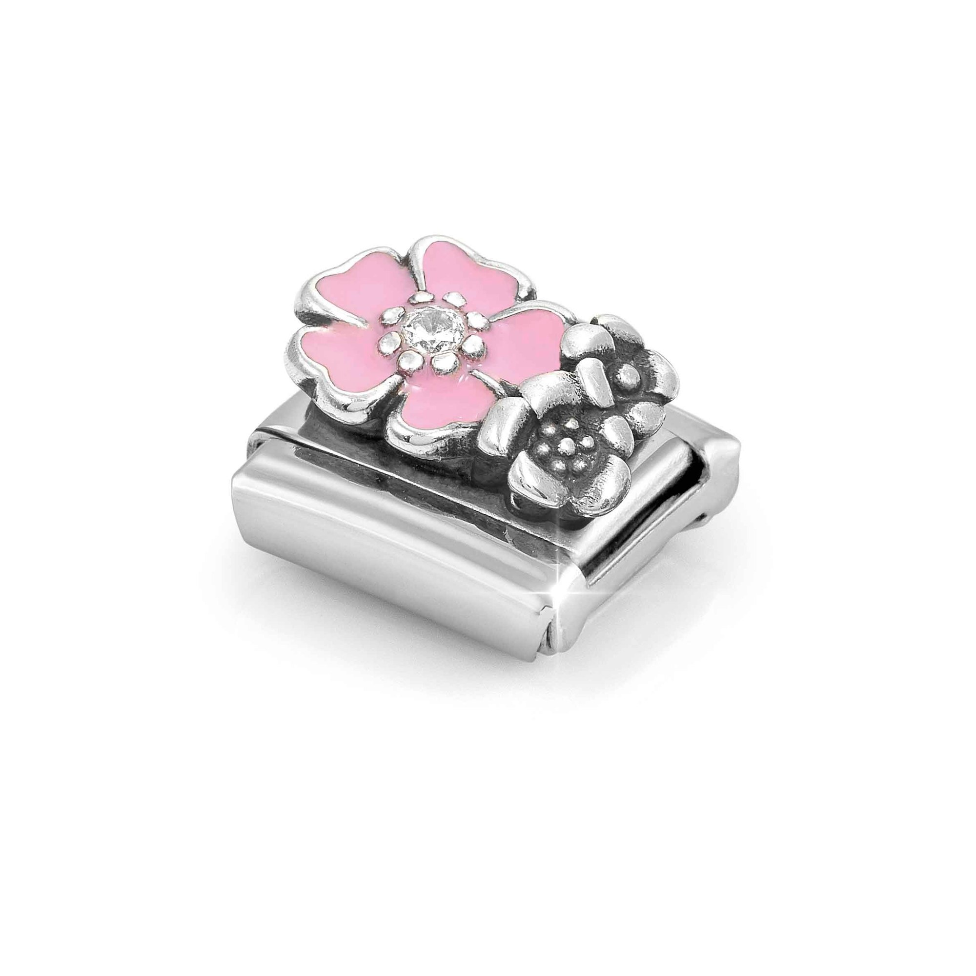 Nomination Composable Classic Charm Blume rosa - Edelstahl, Sterling Silber, Emaille, Zirkonia – Ansicht 4